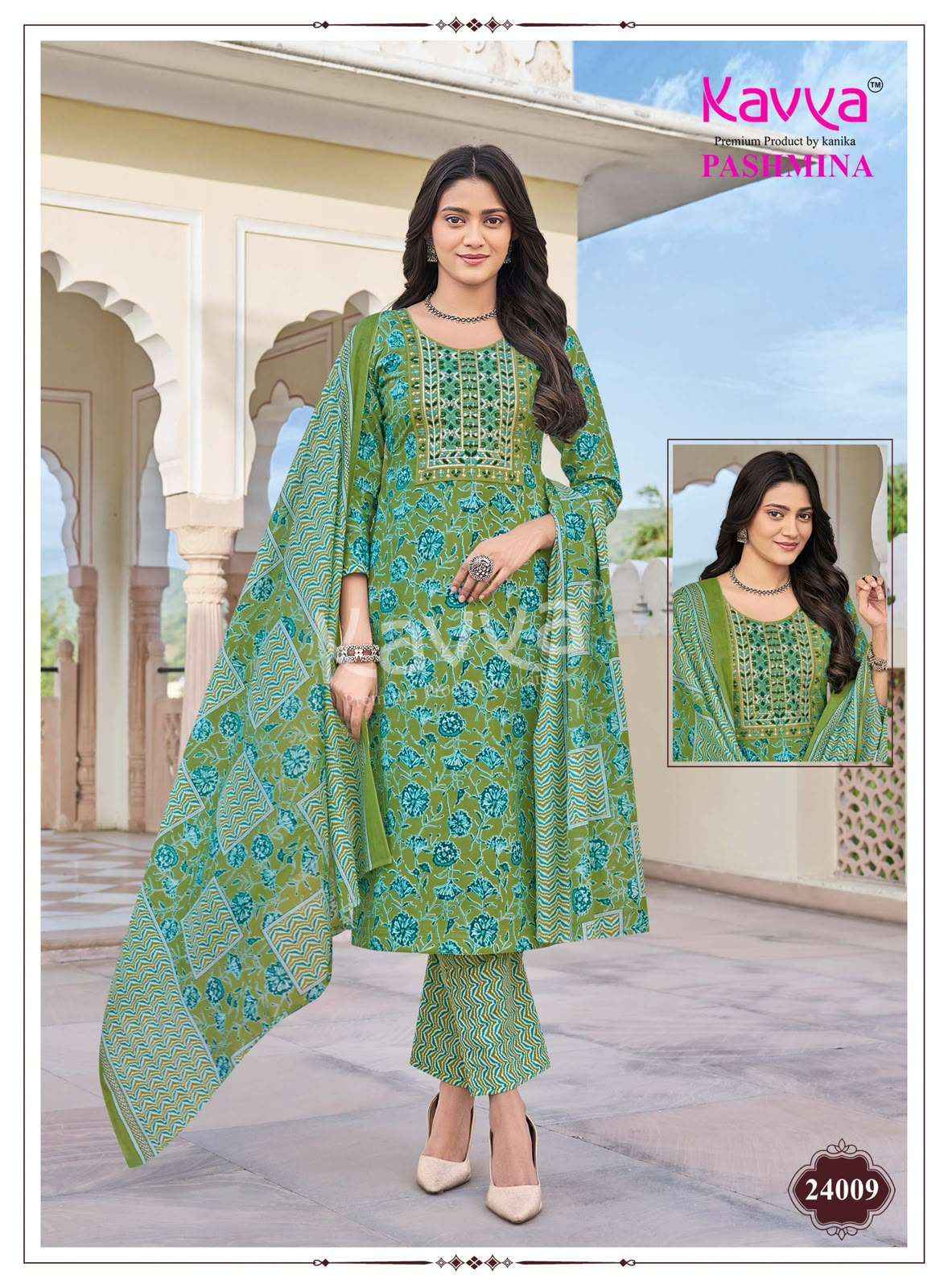 Kavya Pashmina Vol 24 Premium Cotton 3 Pec Sets Wholesalers