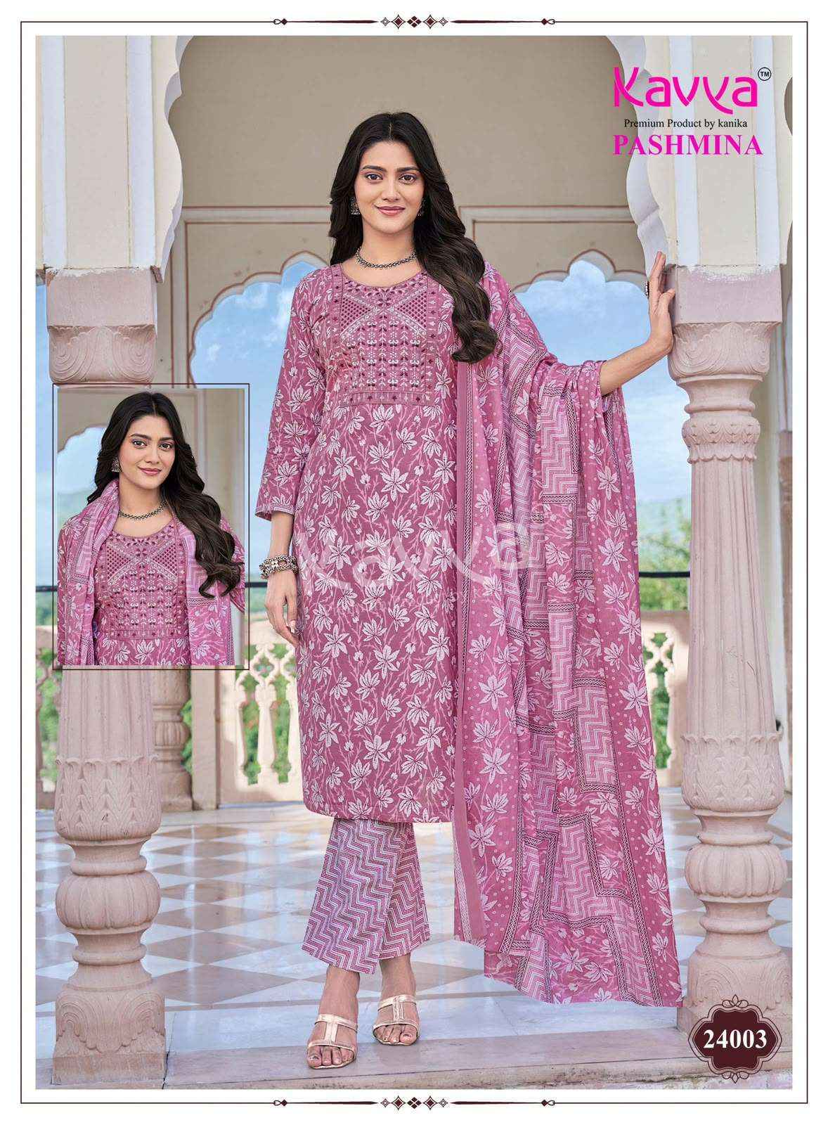 Kavya Pashmina Vol 24 Premium Cotton 3 Pec Sets Wholesalers