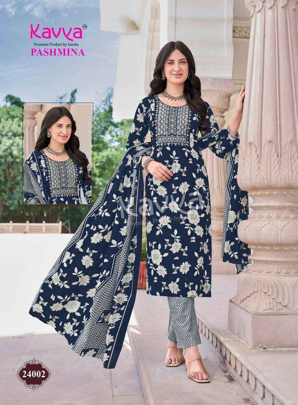 Kavya Pashmina Vol 24 Premium Cotton 3 Pec Sets Wholesalers