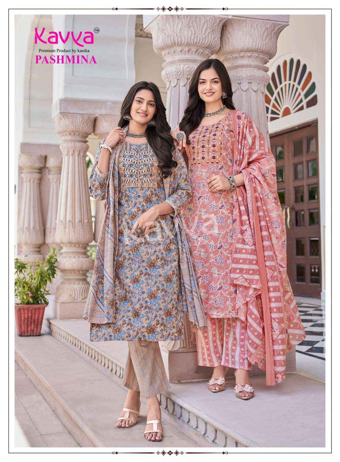 Kavya Pashmina Vol 24 Premium Cotton 3 Pec Sets Wholesalers