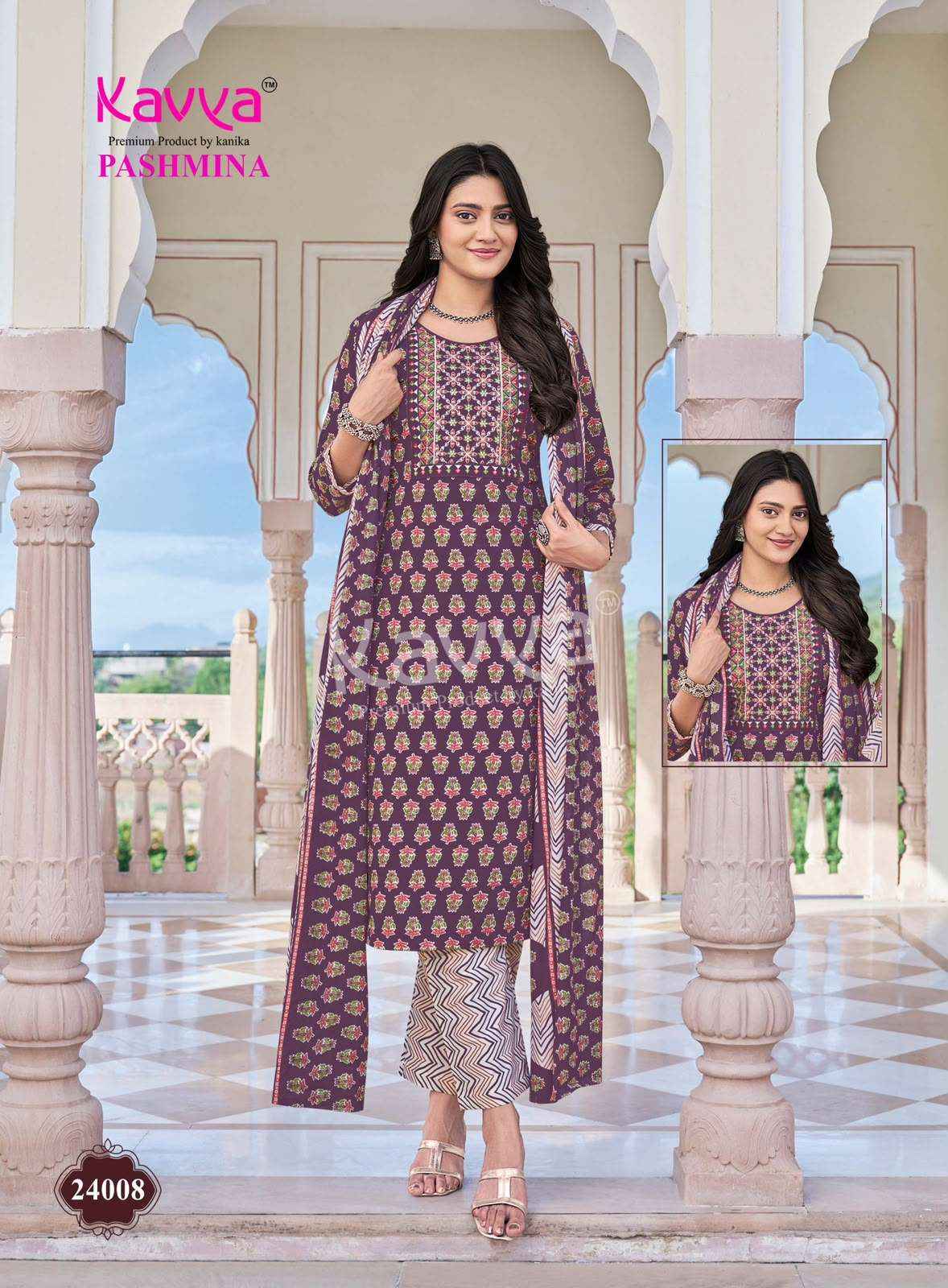 Kavya Pashmina Vol 24 Premium Cotton 3 Pec Sets Wholesalers