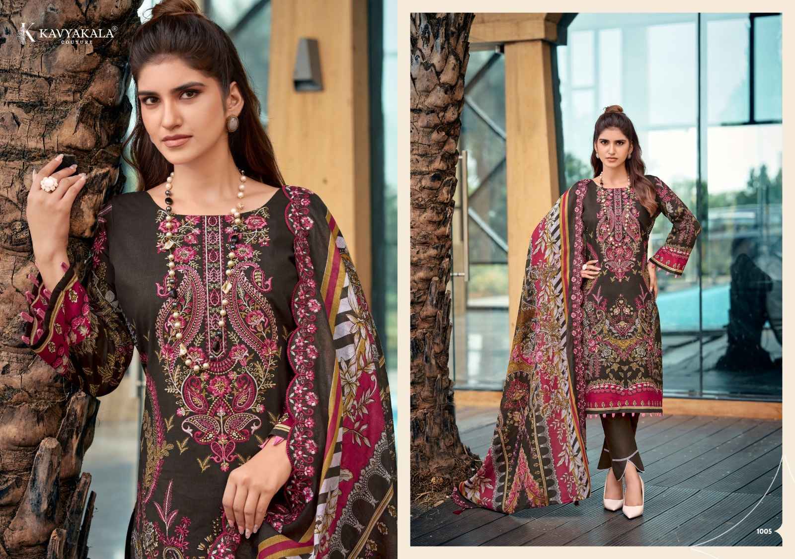 Kavyakala Anarkali Vol 27 Lawn Cotton Dress Material 8 pcs Catalog 