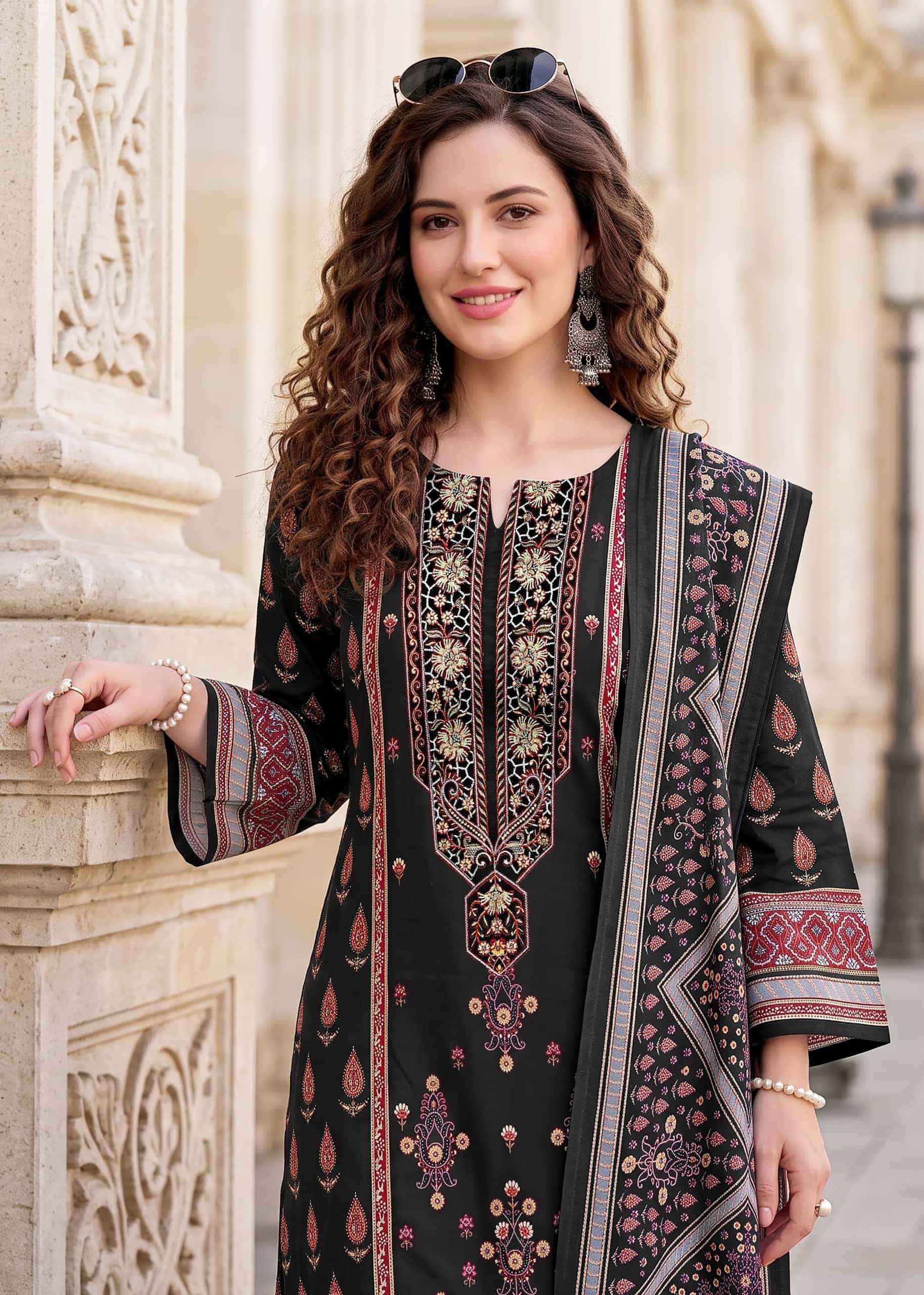 Kavyakala Needle Wonder Fancy Cotton Dress Material 6 Pcs Catalog )