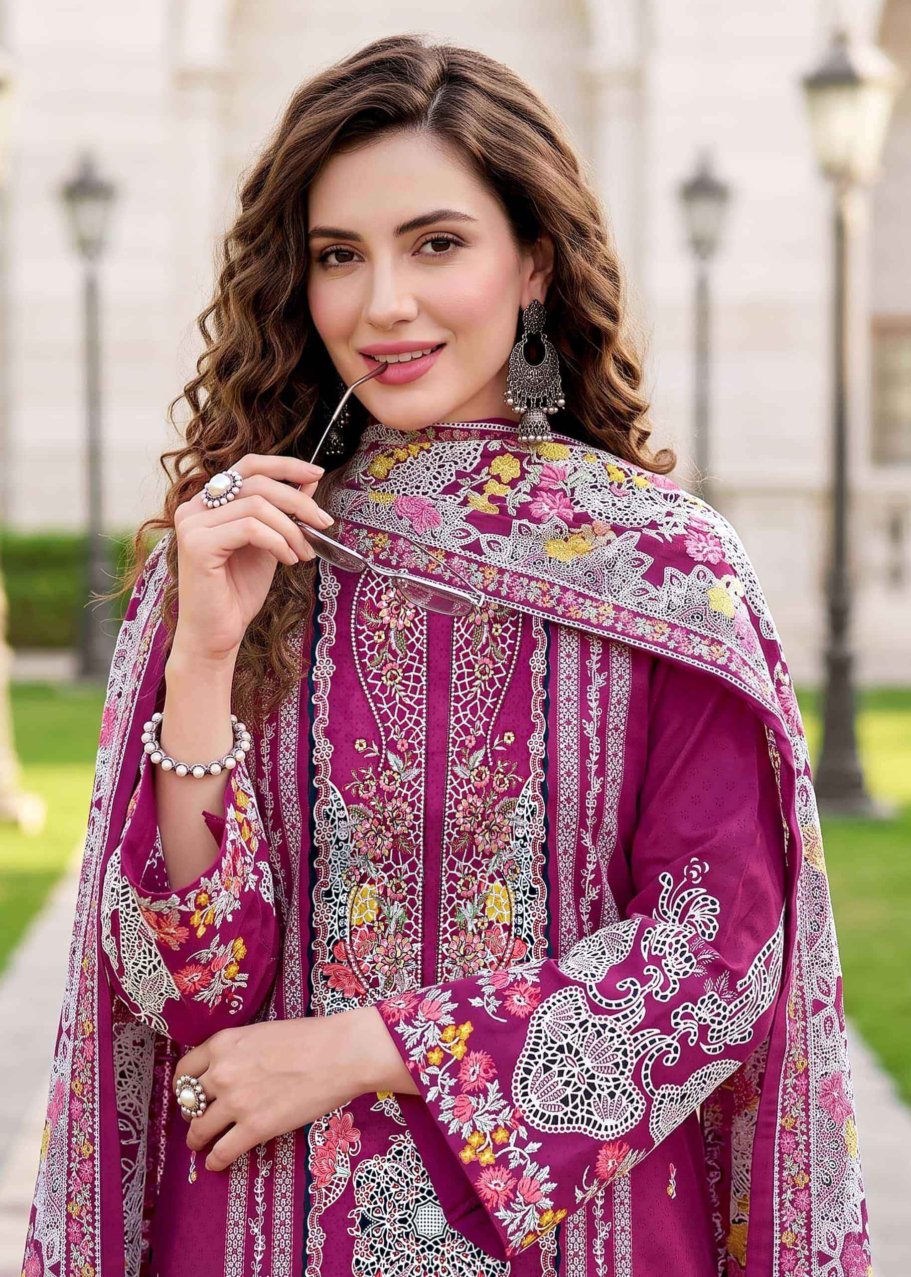Kavyakala Needle Wonder Fancy Cotton Dress Material 6 Pcs Catalog )