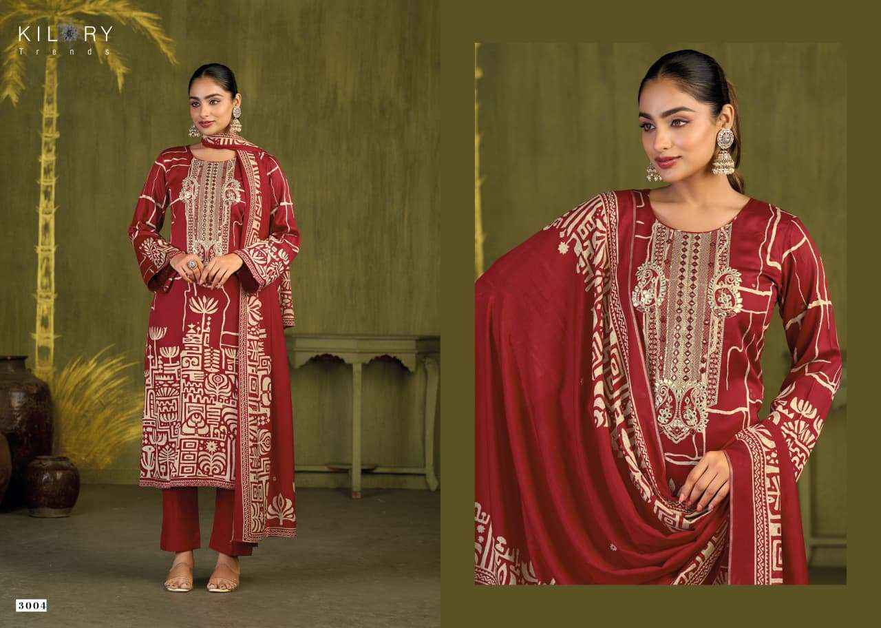 Kilory Surkh Pure Gajji Silk Ladies Dress Material 4 Pcs Catalog 