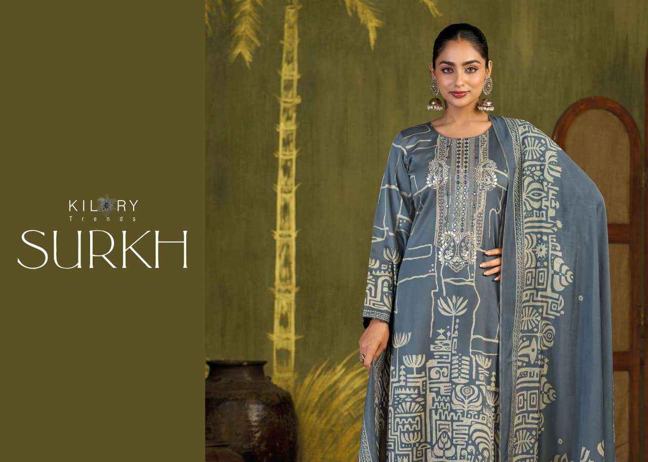 Kilory Surkh Pure Gajji Silk Ladies Dress Material 4 Pcs Catalog 