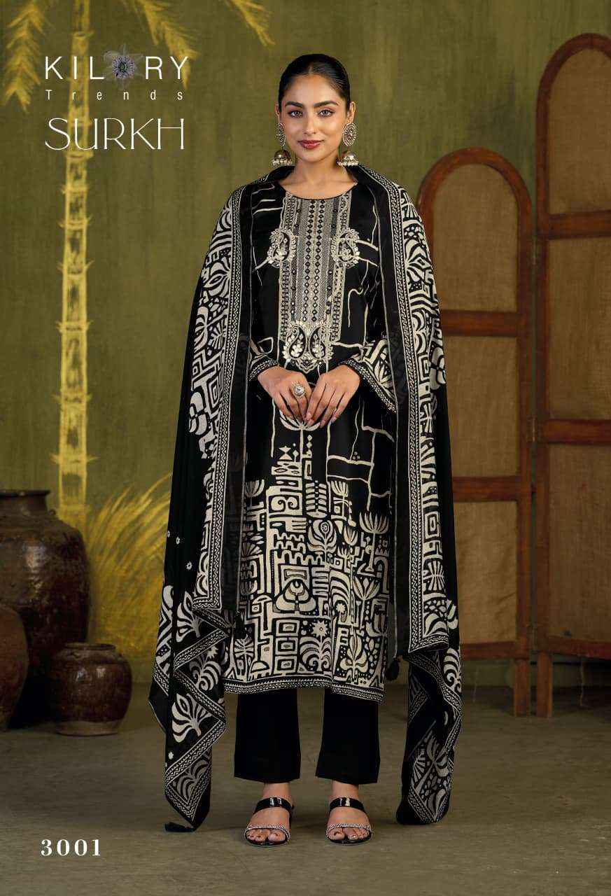 Kilory Surkh Pure Gajji Silk Ladies Dress Material 4 Pcs Catalog 