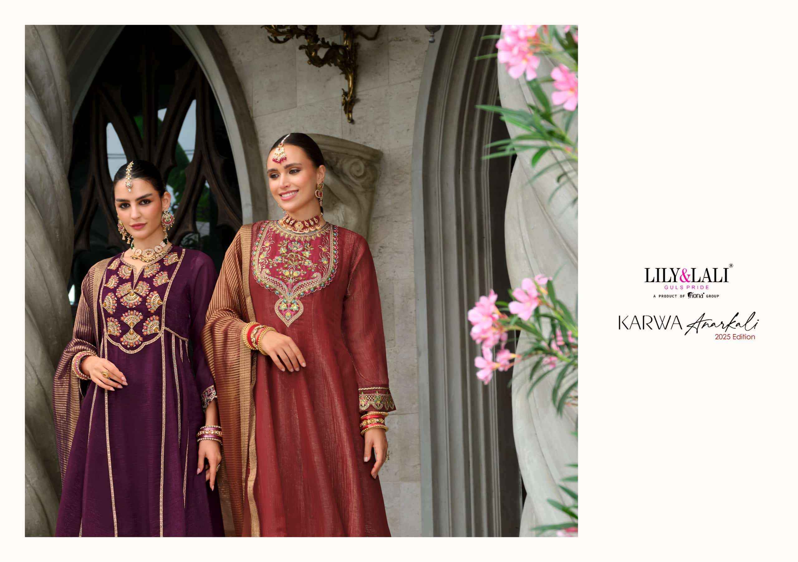 Lily And Lali Karwa Anarkali 2025 Edition Readymade Designer 3 Piece Suit 5 Pcs Catalog