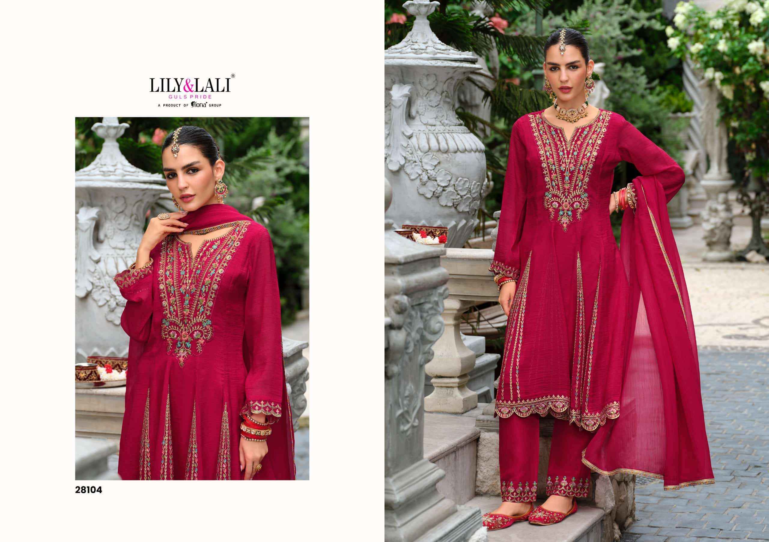 Lily And Lali Karwa Anarkali 2025 Edition Readymade Designer 3 Piece Suit 5 Pcs Catalog