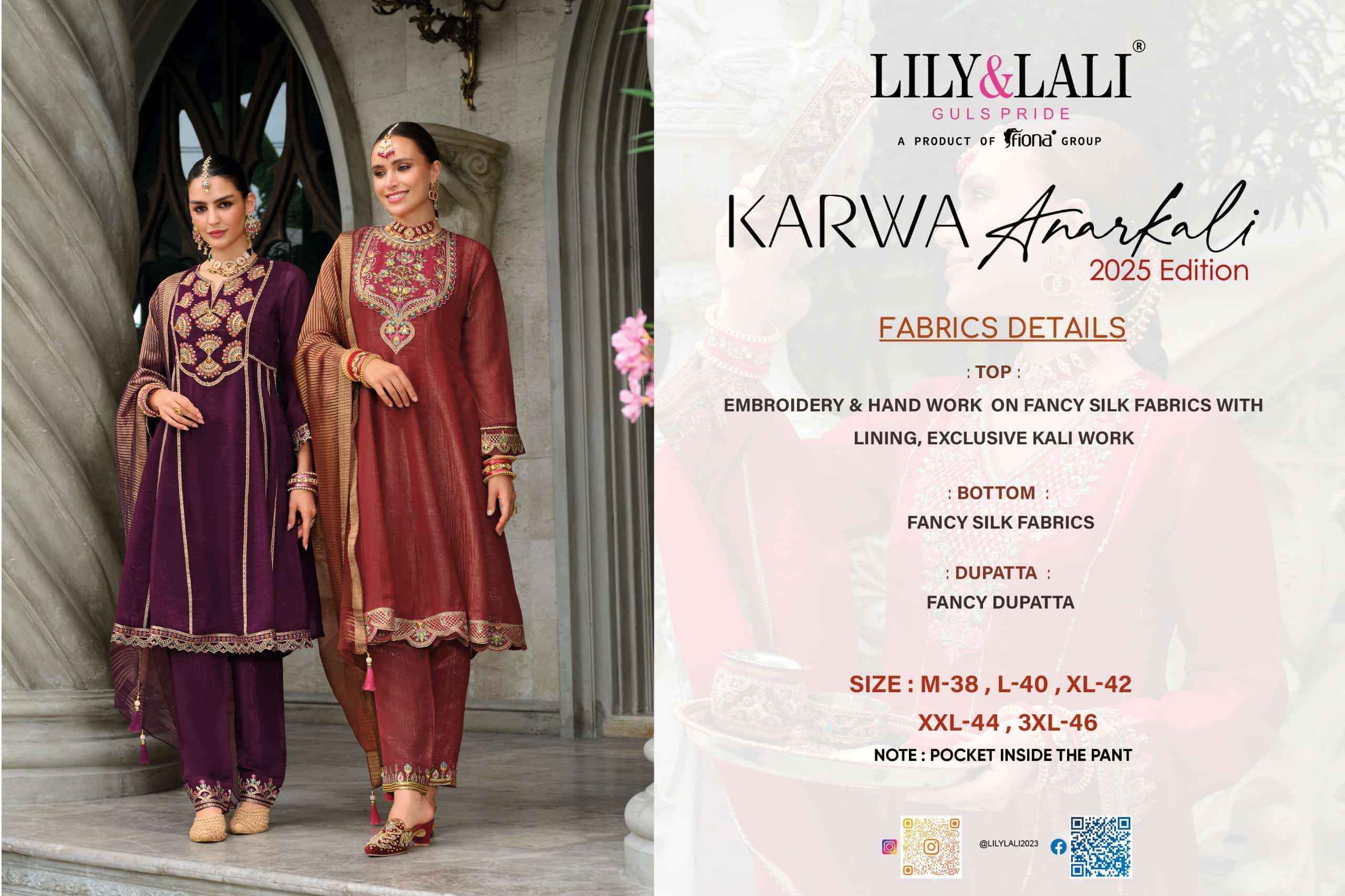 Lily And Lali Karwa Anarkali 2025 Edition Readymade Designer 3 Piece Suit 5 Pcs Catalog