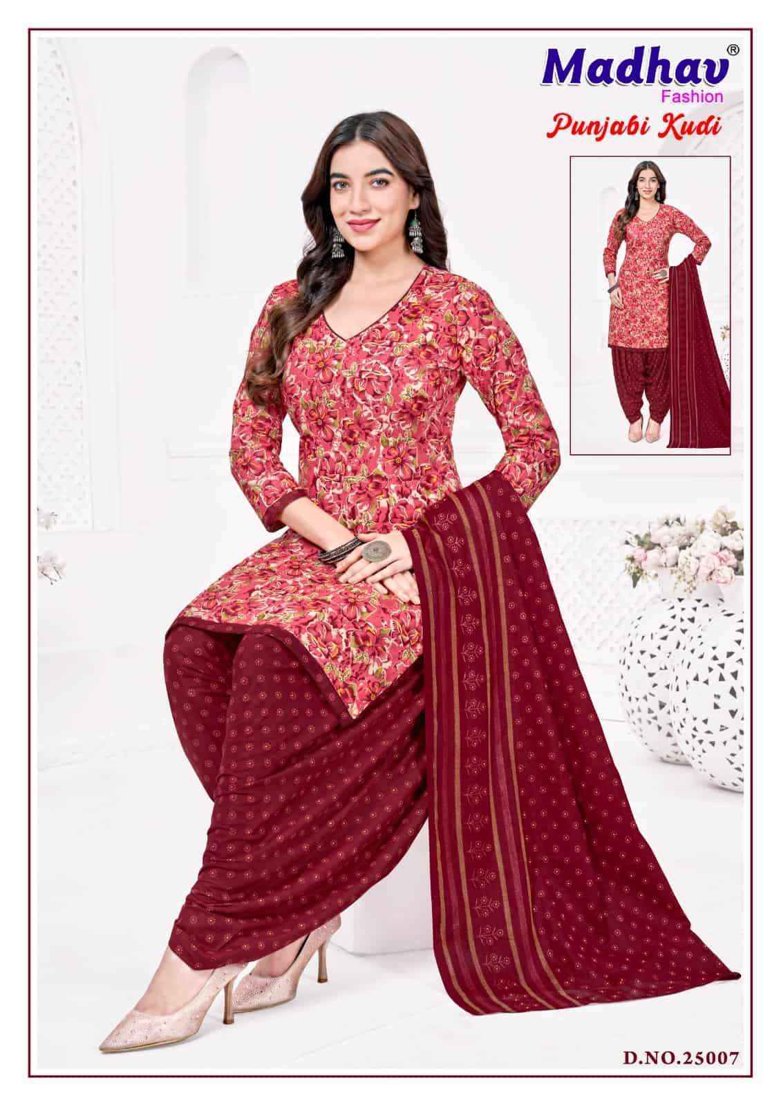 Madhav Fashion Punjabi Kudi Vol 25 Cotton Dress Material 10 Pcs Catalog 
