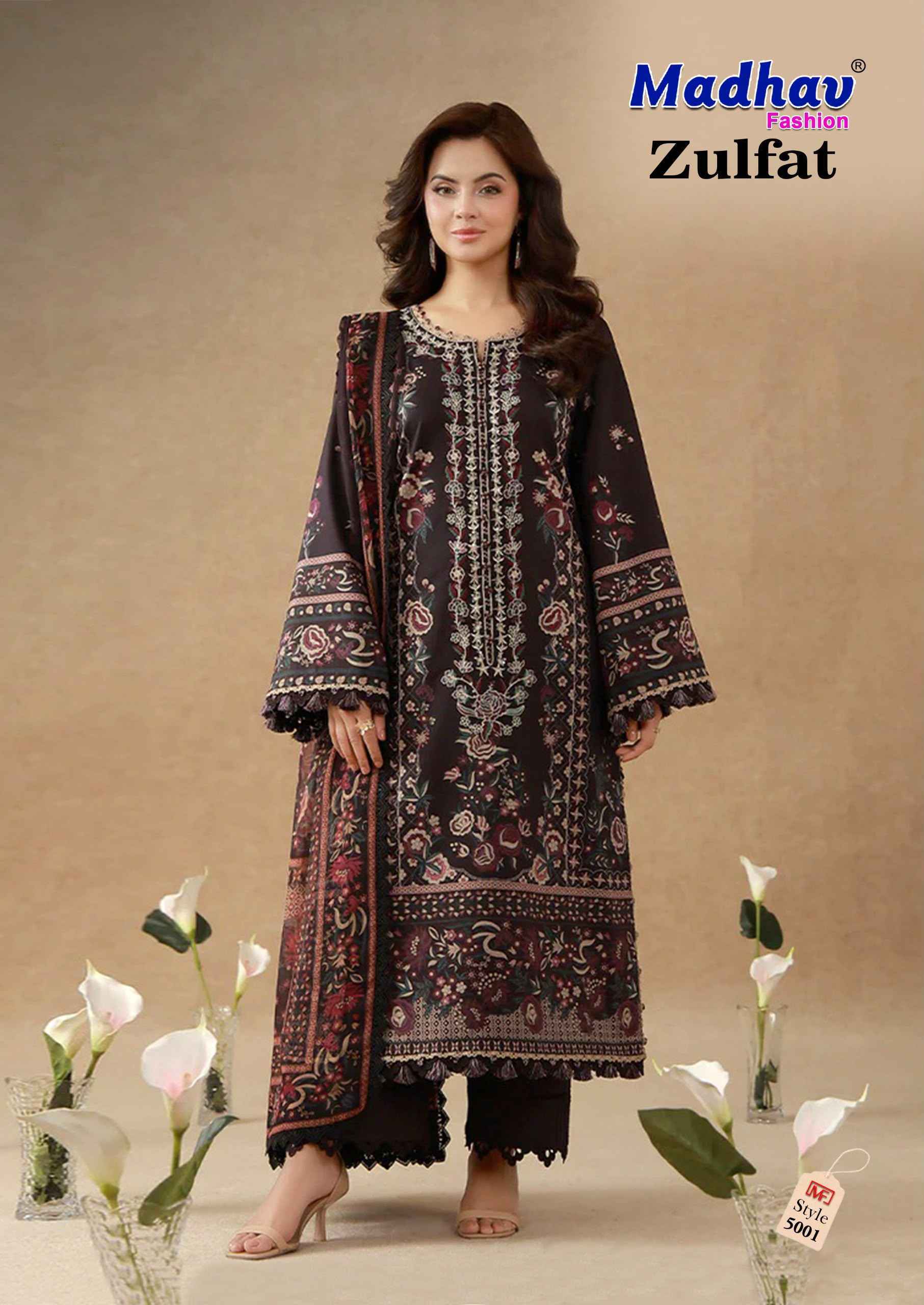 Madhav Fashion Zulfat Vol 5 Lawn Cotton Dress Material 6 pcs Catalog
