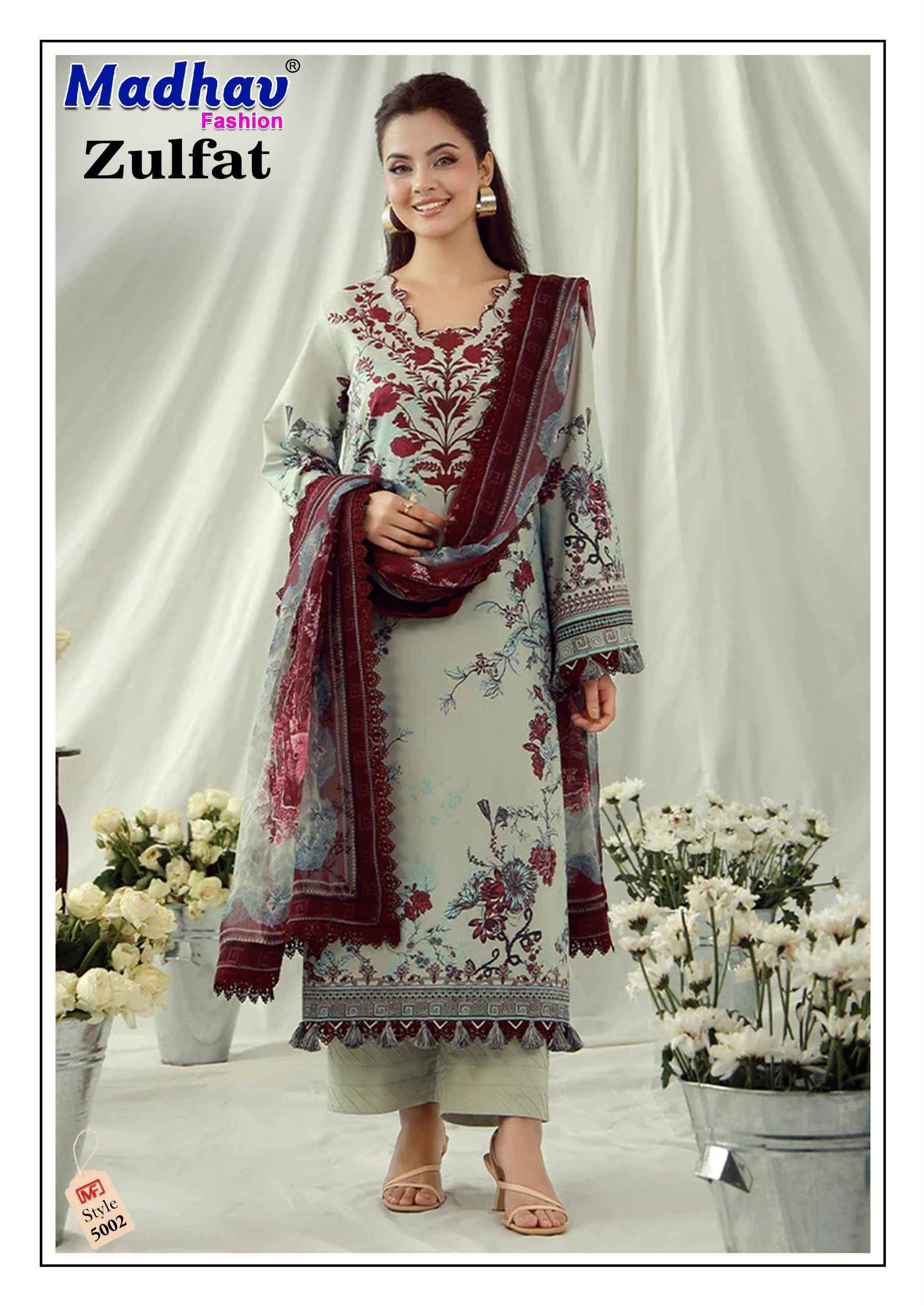 Madhav Fashion Zulfat Vol 5 Lawn Cotton Dress Material 6 pcs Catalog