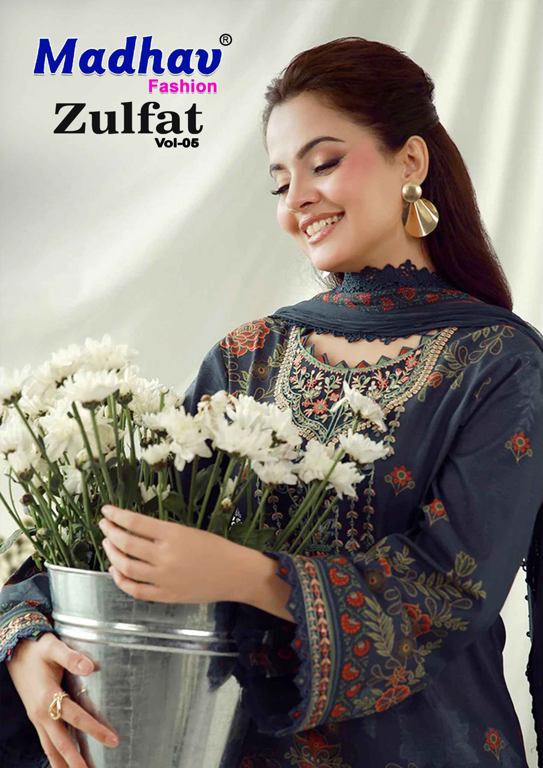 Madhav Fashion Zulfat Vol 5 Lawn Cotton Dress Material 6 pcs Catalog