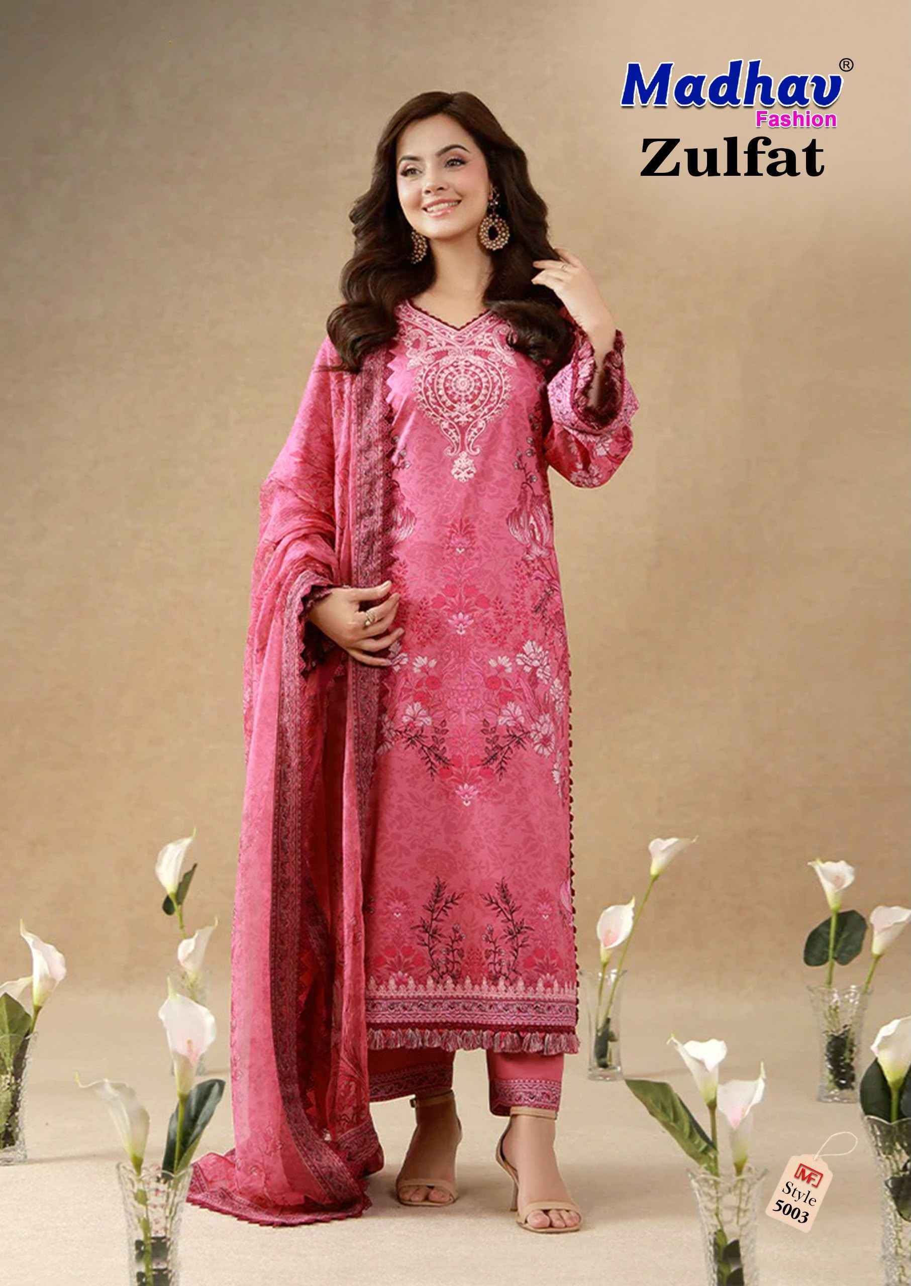 Madhav Fashion Zulfat Vol 5 Lawn Cotton Dress Material 6 pcs Catalog