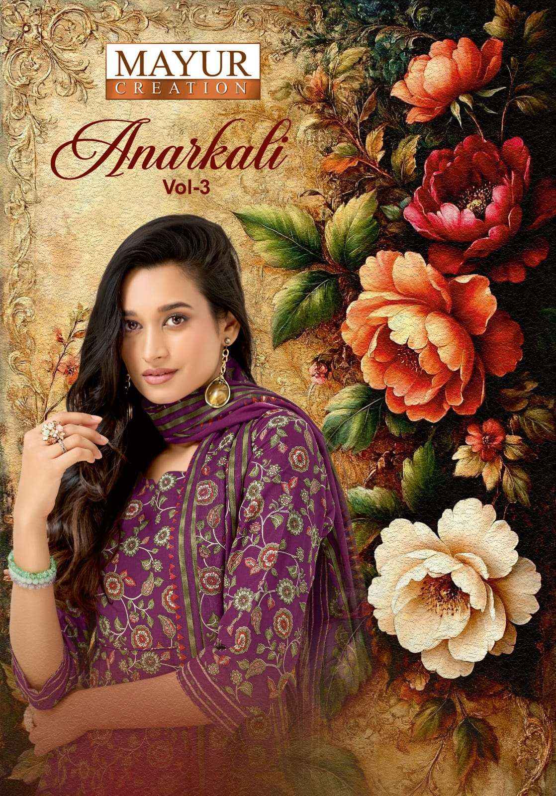 MAYUR CREATION ANARKALI VOL 3 COTTON ANARKALI DRESS  8 PCS CATALOG 