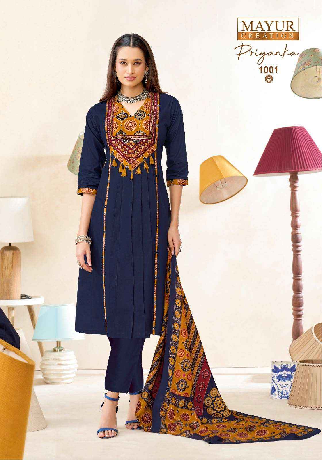 Mayur Priyanka Vol 1 Pure Cotton Readymade Suits 8 Pcs