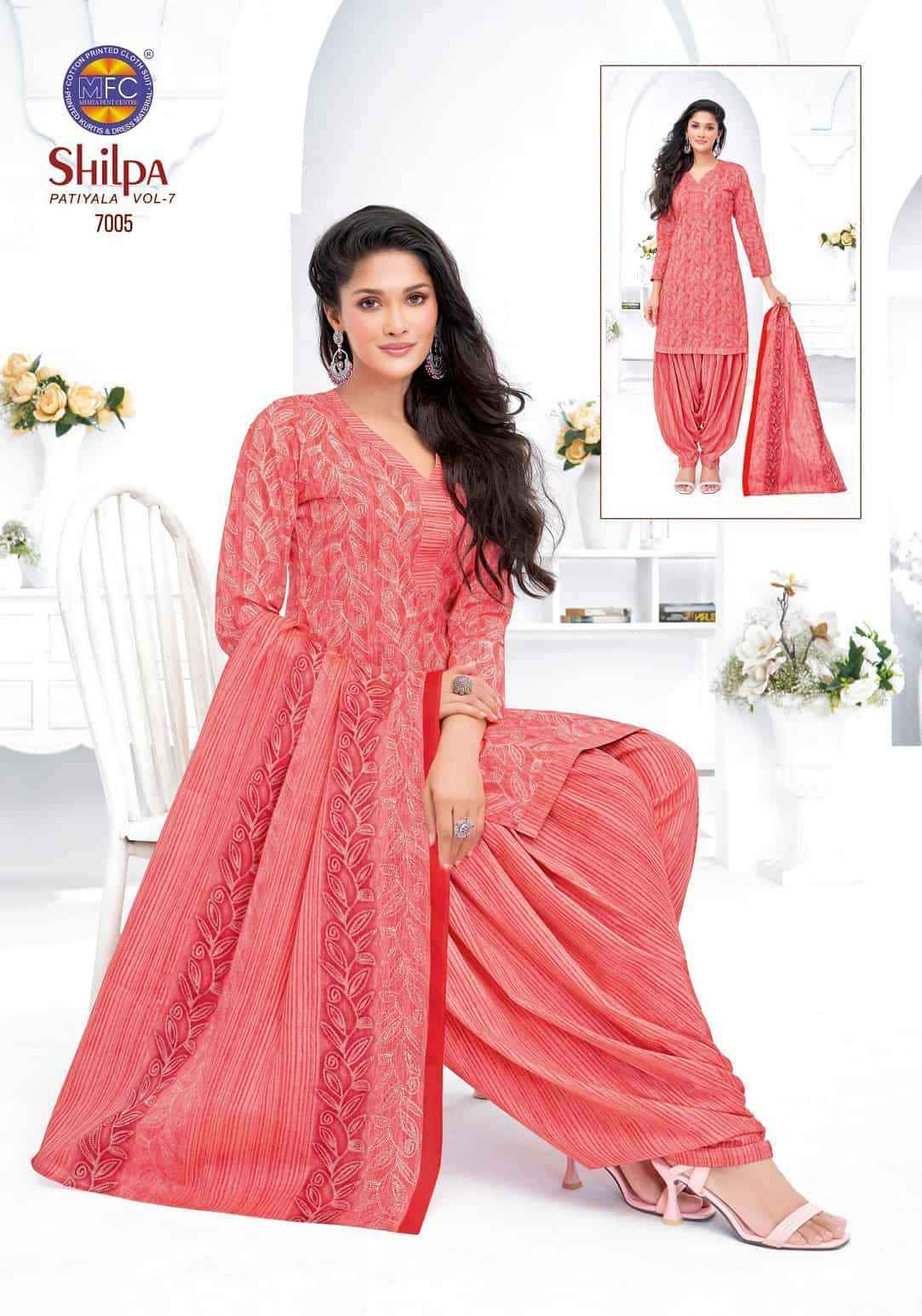 Mfc Shilpa Vol 7 Heavy Cotton Dress Material Wholesale Price 12 Pcs Catalog