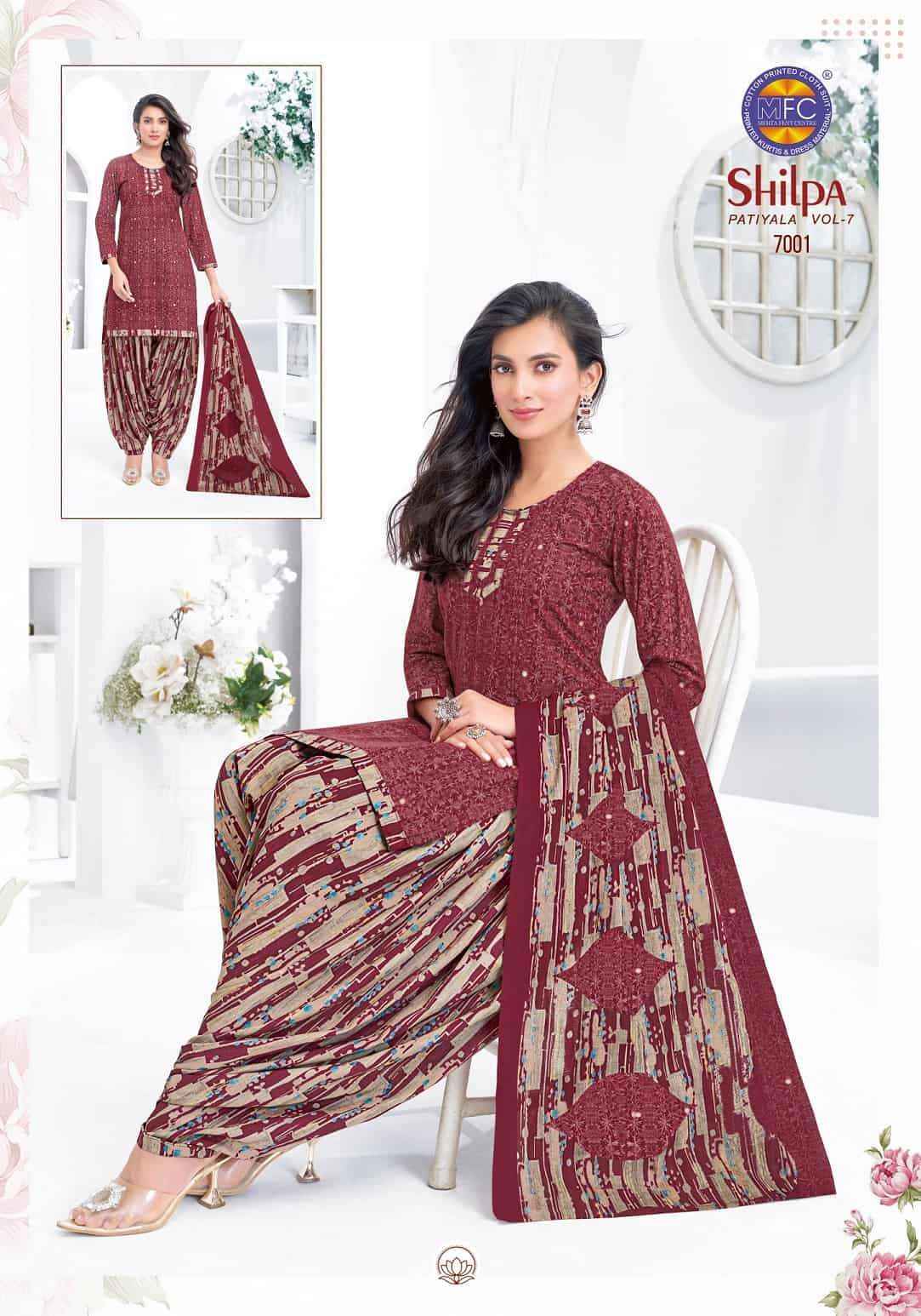 Mfc Shilpa Vol 7 Heavy Cotton Dress Material Wholesale Price 12 Pcs Catalog