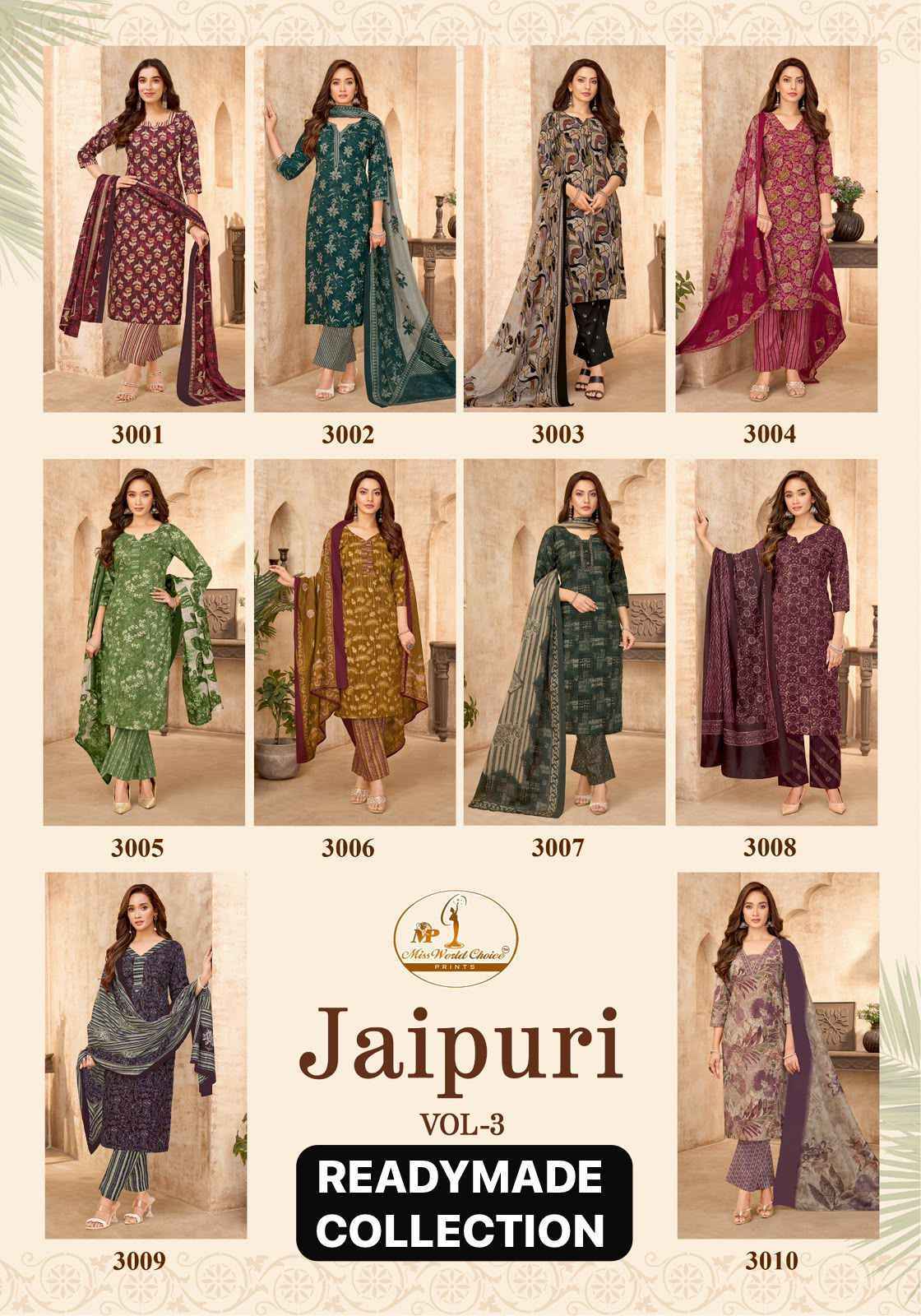 Miss World Choice Jaipuri Vol 3 Readymade Cotton Dress _ Wholesale Factory Rate ( 10 Pcs Catalog )