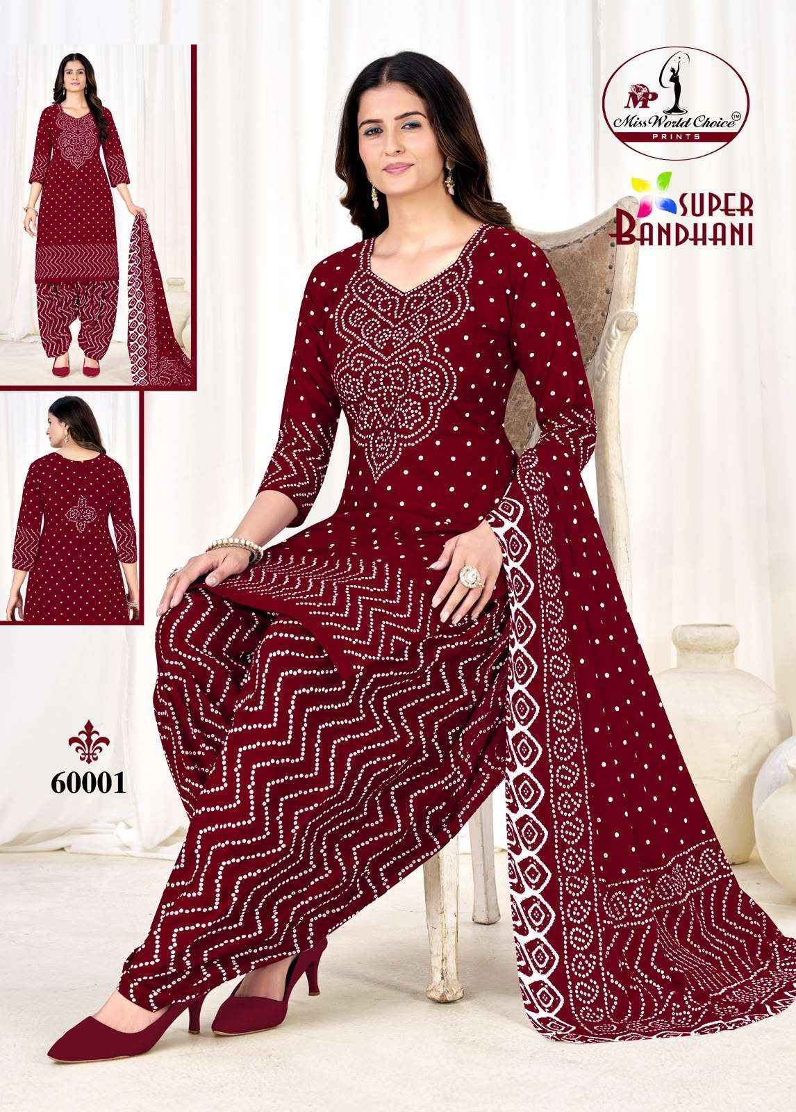 Miss World Choice Super Bandhani Vol 60 Dress Material 10 Pcs  Catalog