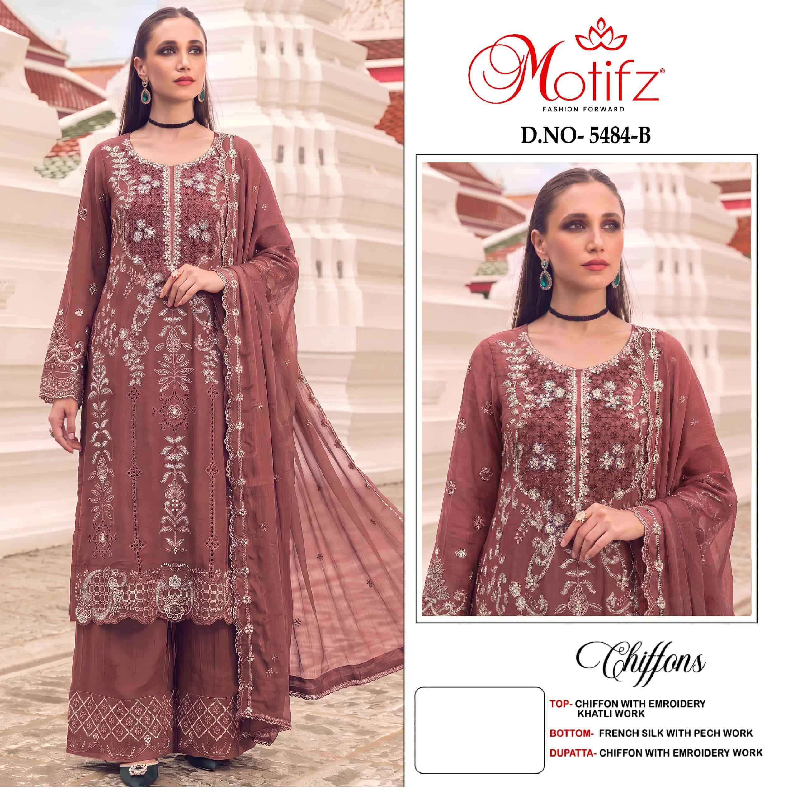 Motifz D 5484 Abcd Pakistani Designer Suit Catalog 4 Pcs Catalogue