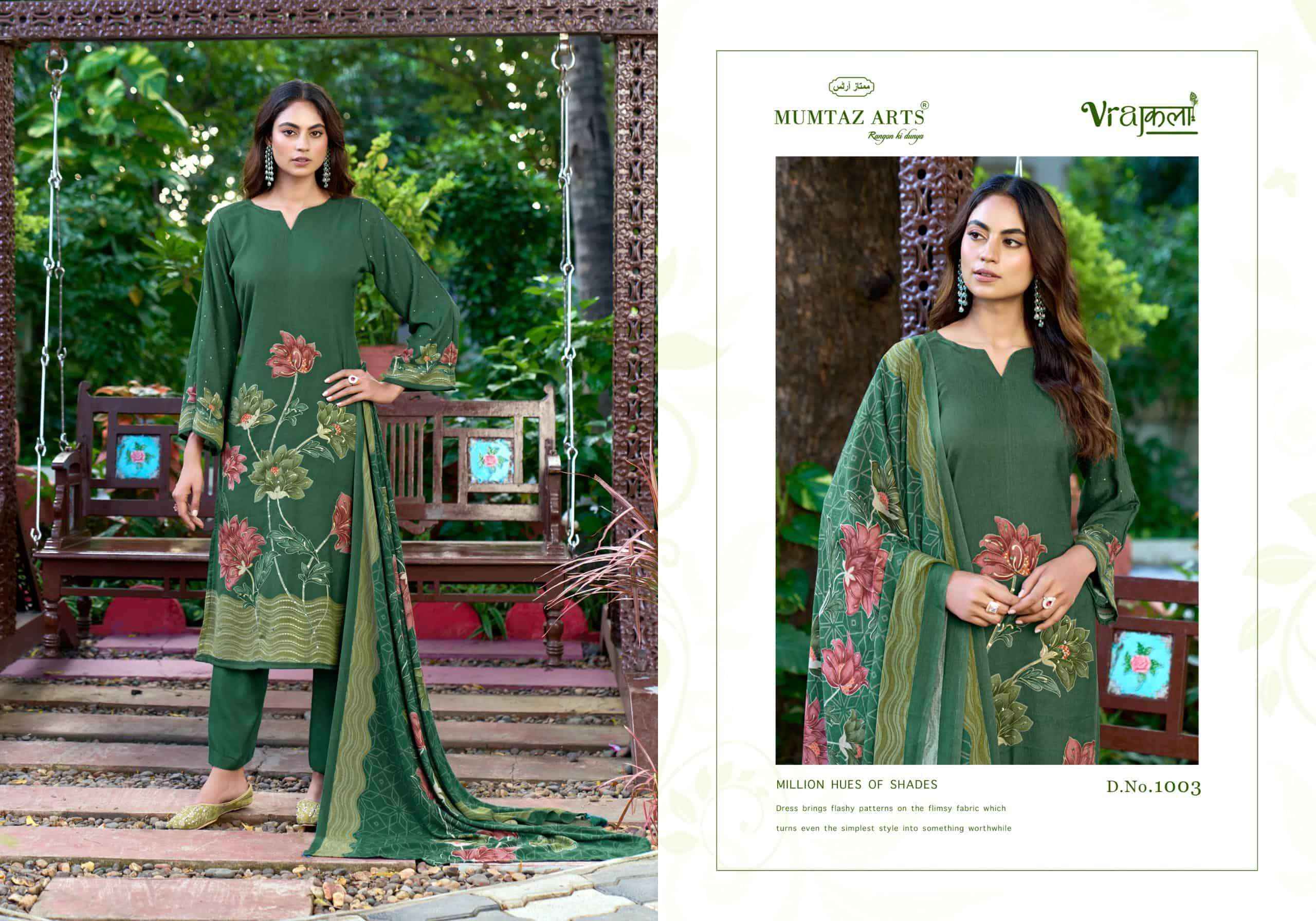 Mumtaz Arts Kashmir Kali Digital Printed Pure Pashmina Winter Suit 4 Pcs Catalog 