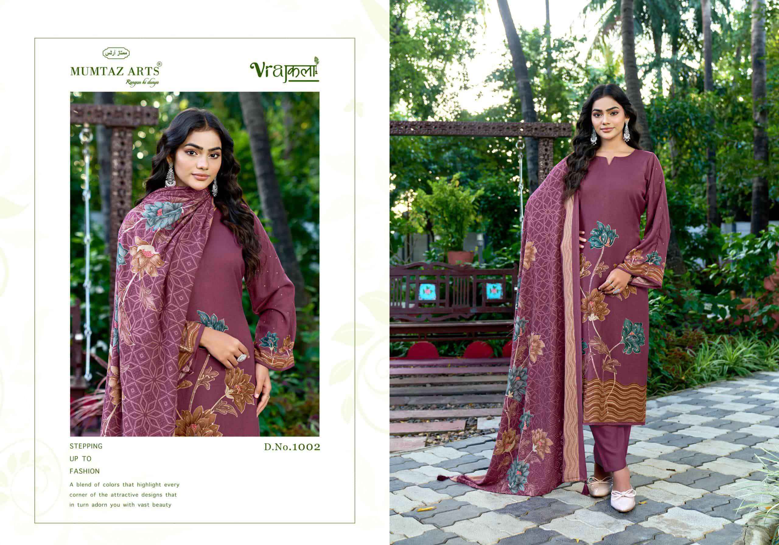 Mumtaz Arts Kashmir Kali Digital Printed Pure Pashmina Winter Suit 4 Pcs Catalog 
