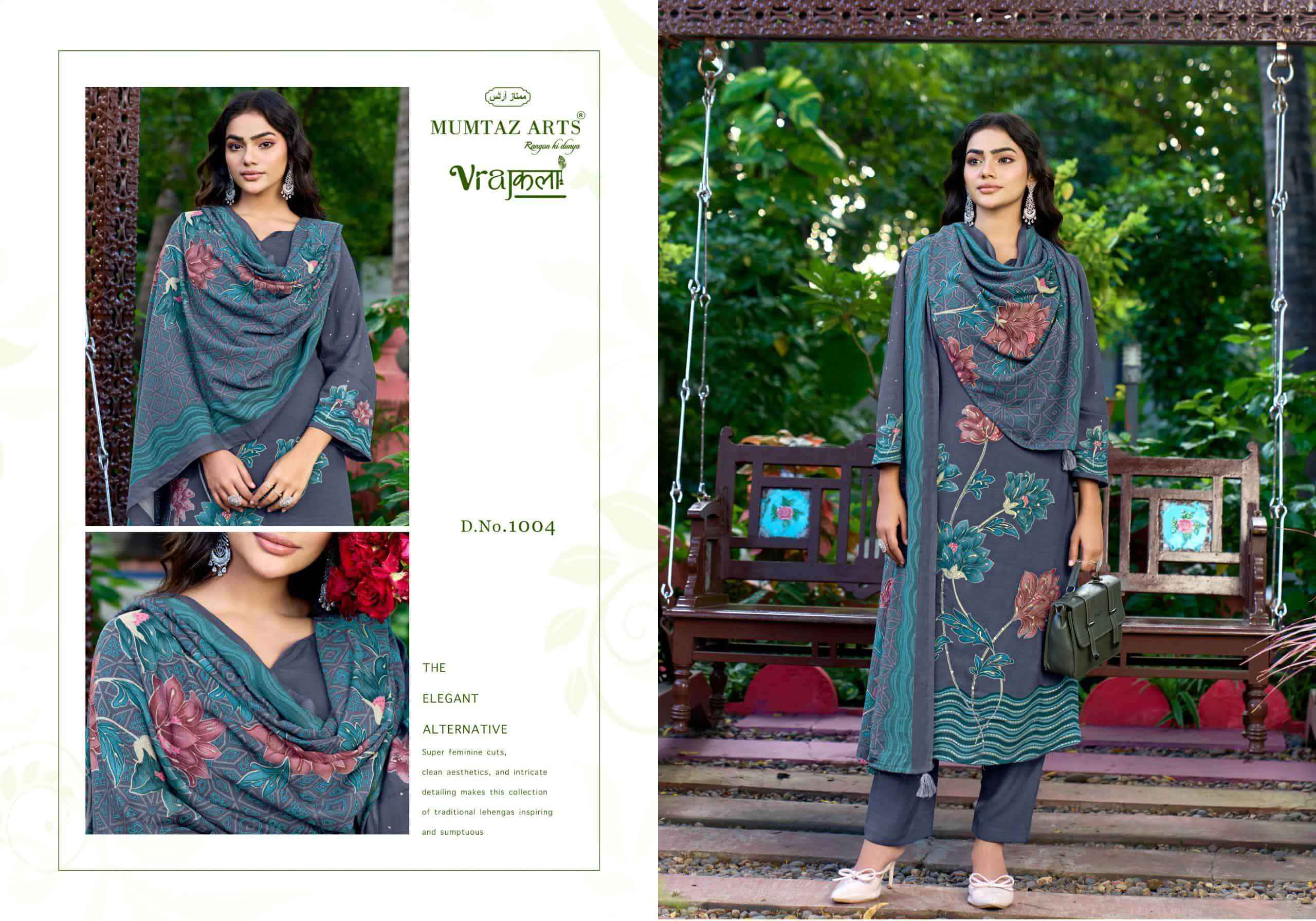Mumtaz Arts Kashmir Kali Digital Printed Pure Pashmina Winter Suit 4 Pcs Catalog 