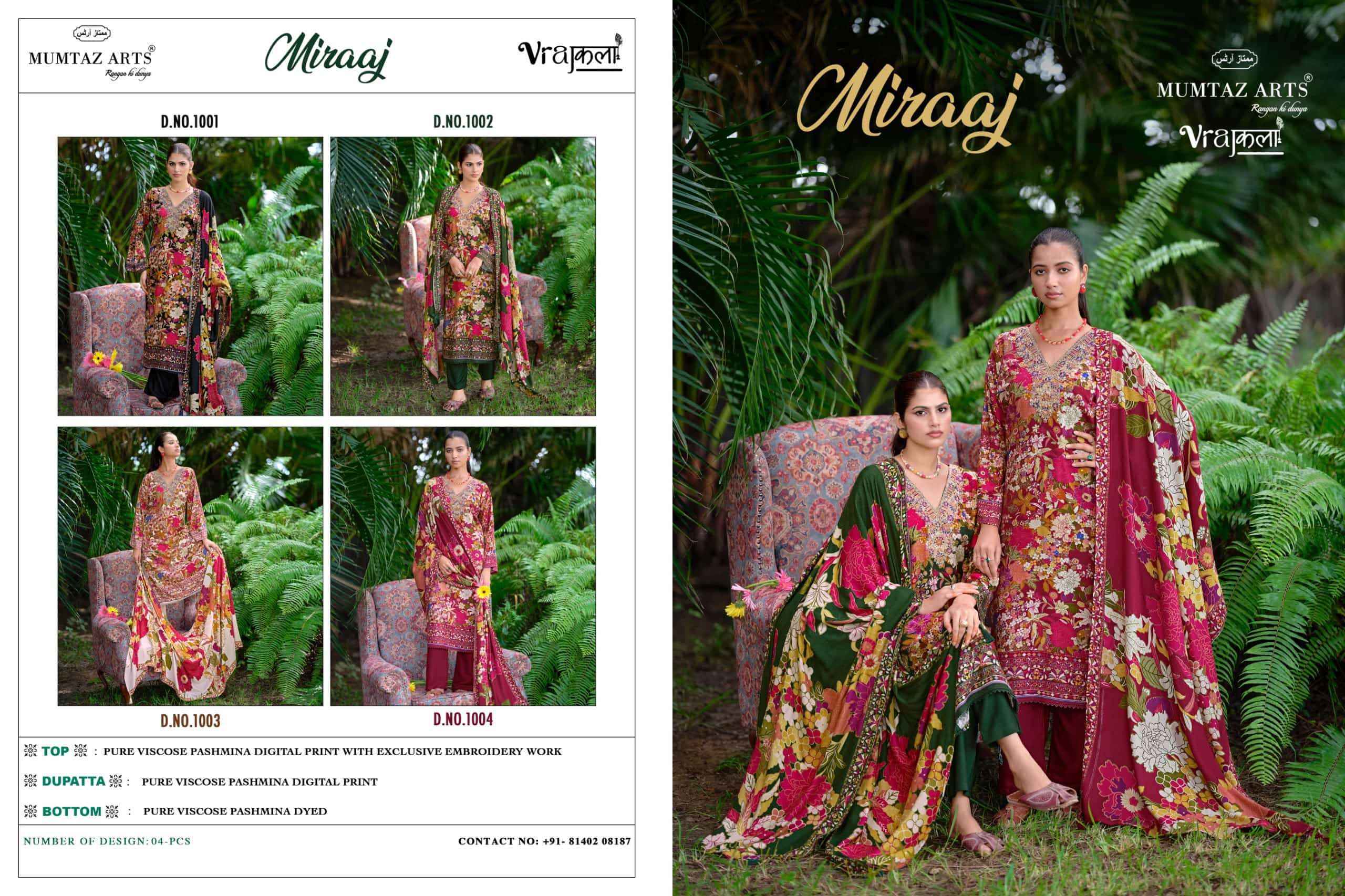 Mumtaz Arts Miraaj Premium Winter Pashmina Suits 4 Pcs Catalog