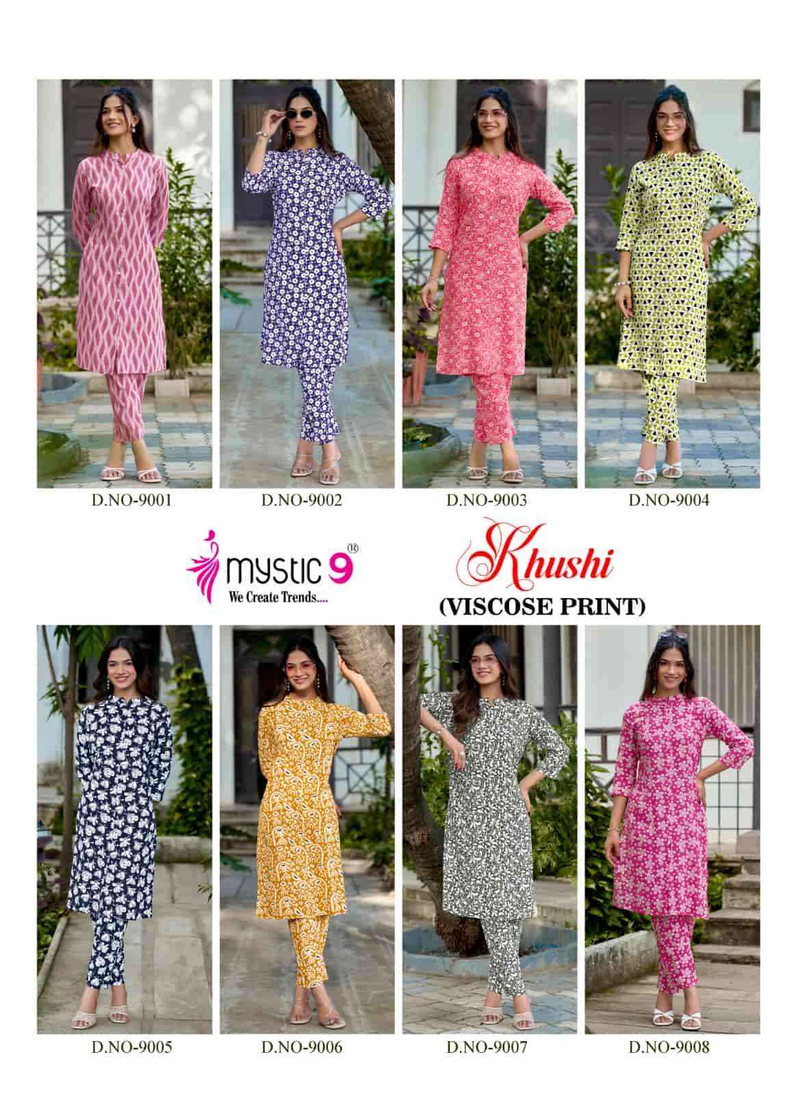 Mystic 9 Khushi Vol 9 Exclusive Printed Cord Set Collection 8 Pcs Catalog )