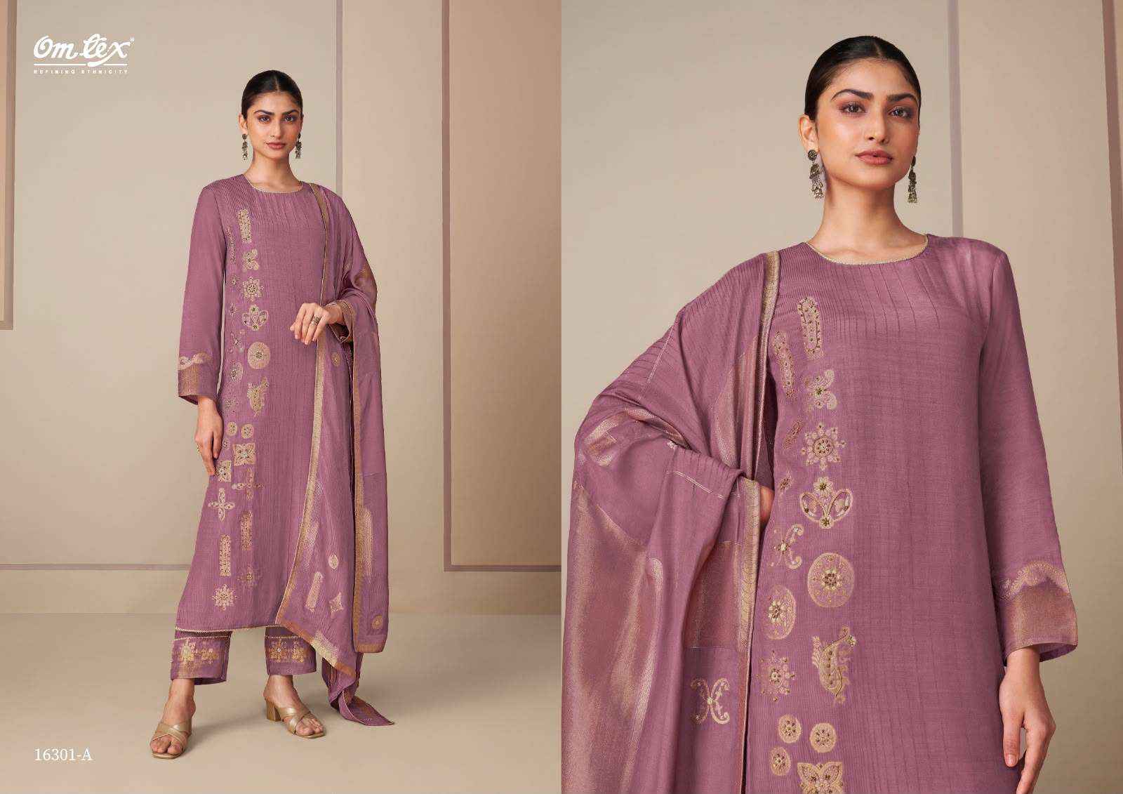 Omtex Rangtaari Exclusive Muslin Jacquard Dress Material 4 Pcs Catalog 