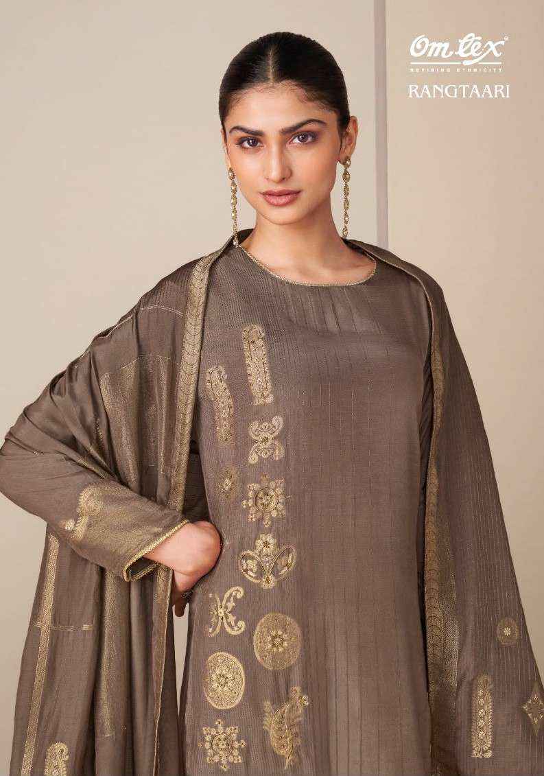 Omtex Rangtaari Exclusive Muslin Jacquard Dress Material 4 Pcs Catalog 