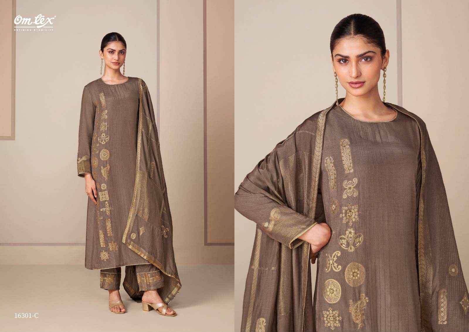 Omtex Rangtaari Exclusive Muslin Jacquard Dress Material 4 Pcs Catalog 