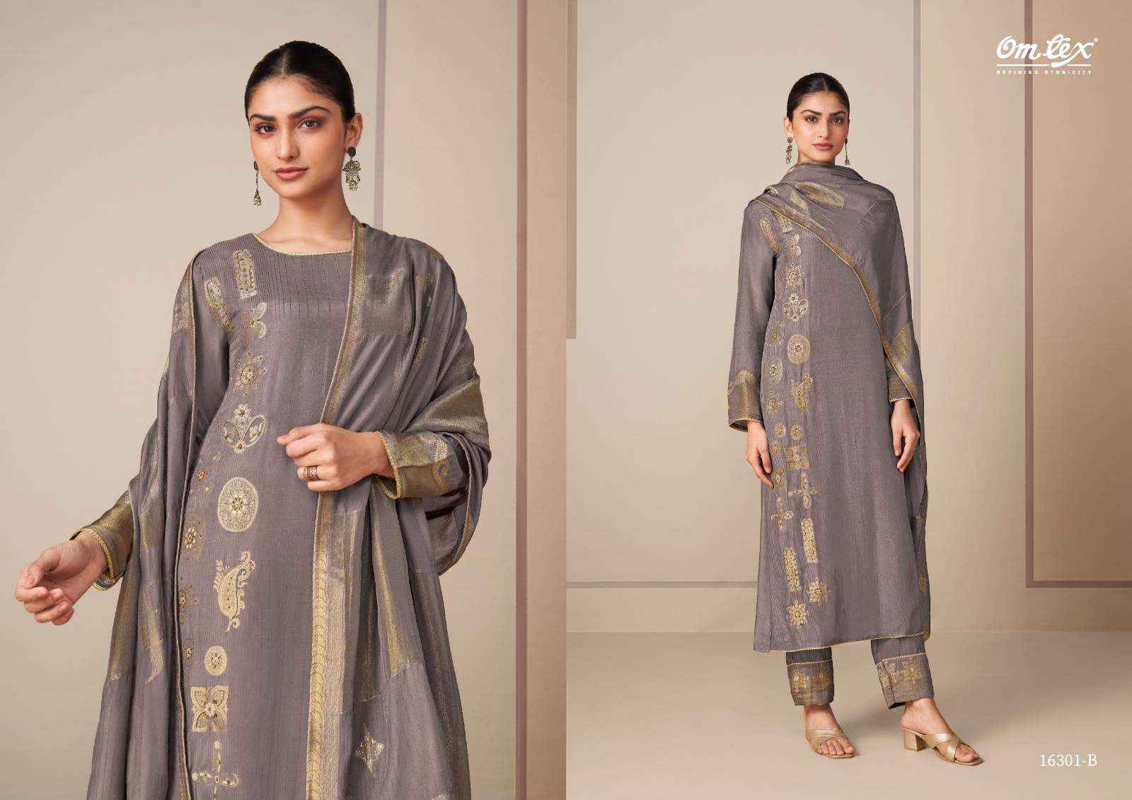 Omtex Rangtaari Exclusive Muslin Jacquard Dress Material 4 Pcs Catalog 