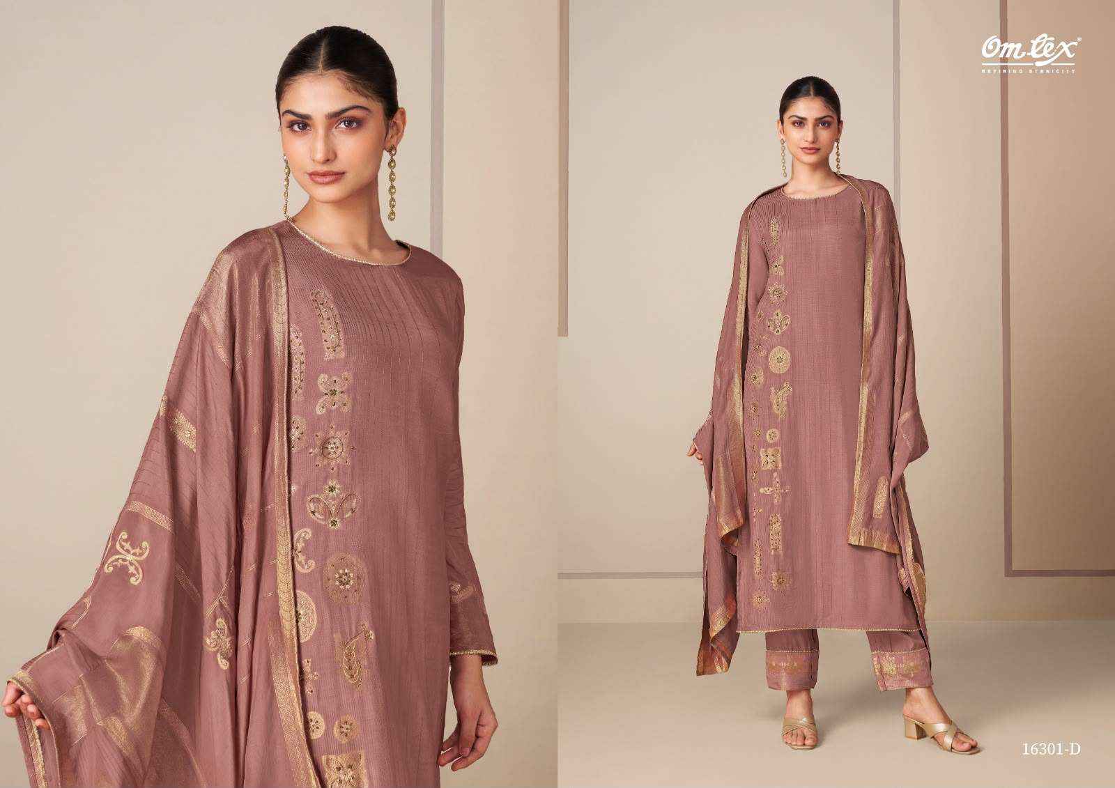 Omtex Rangtaari Exclusive Muslin Jacquard Dress Material 4 Pcs Catalog 