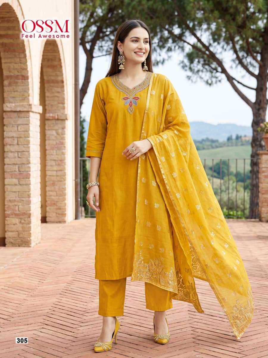 Ossm Nargis Vol 3 Premium Style Kurti Bottom Dupatta 6 Set Wholesalers