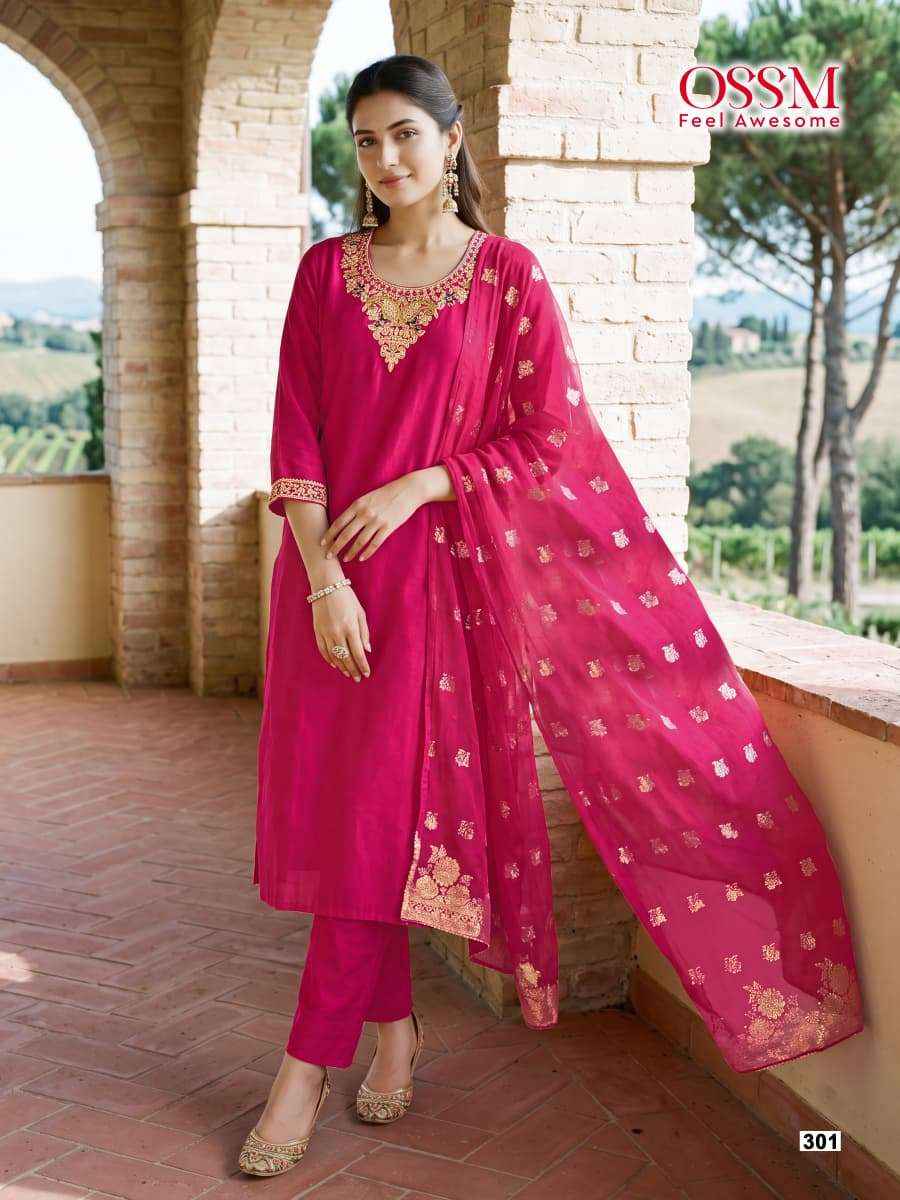 Ossm Nargis Vol 3 Premium Style Kurti Bottom Dupatta 6 Set Wholesalers