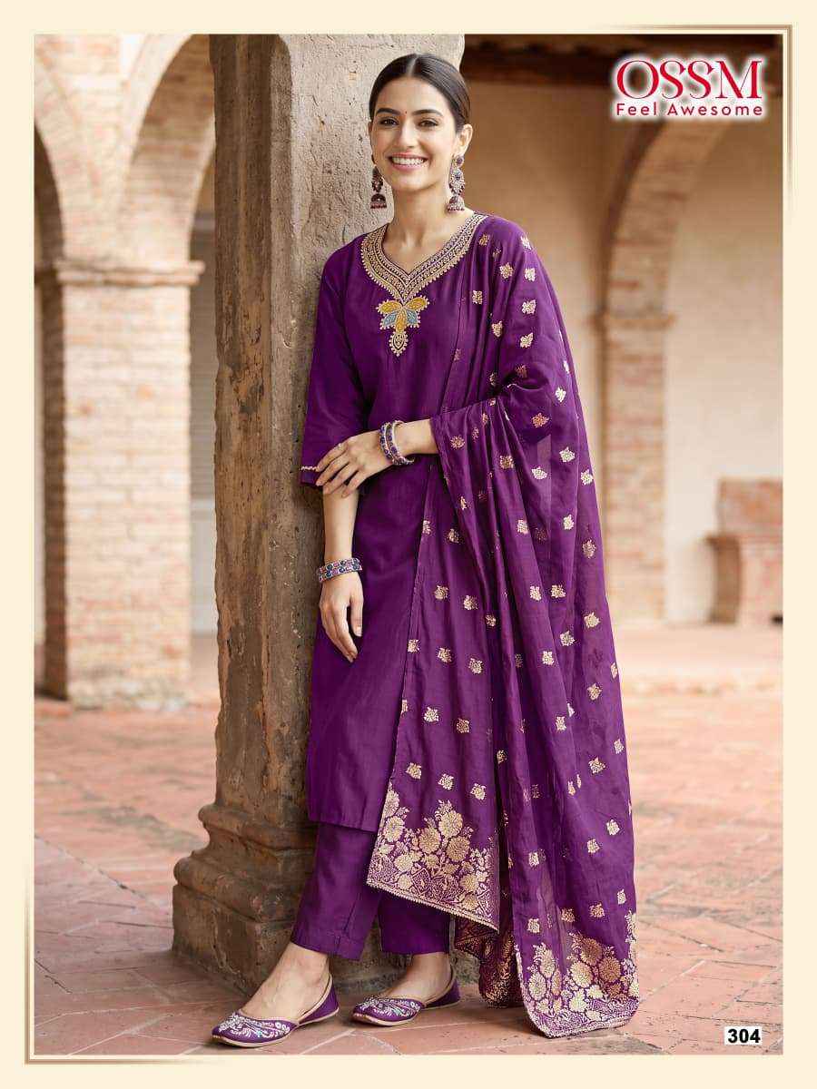 Ossm Nargis Vol 3 Premium Style Kurti Bottom Dupatta 6 Set Wholesalers