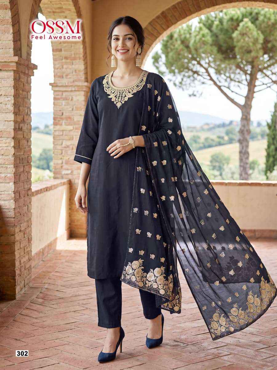 Ossm Nargis Vol 3 Premium Style Kurti Bottom Dupatta 6 Set Wholesalers