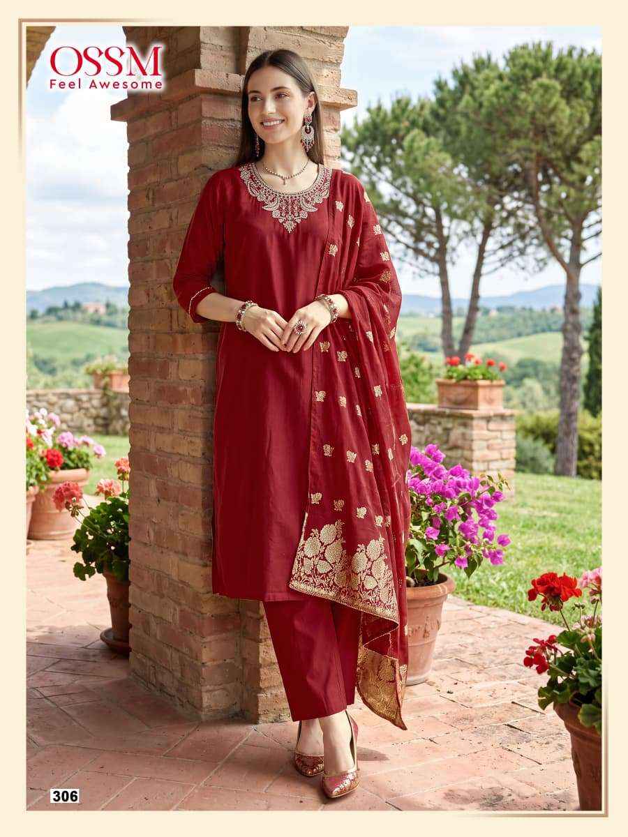 Ossm Nargis Vol 3 Premium Style Kurti Bottom Dupatta 6 Set Wholesalers