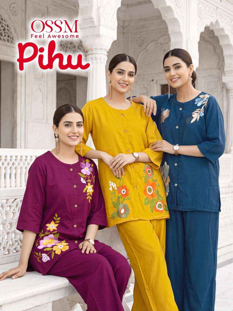 Ossm Pihu Premium Designs Cord Set Wholesale Price 6 Pcs Catalogue