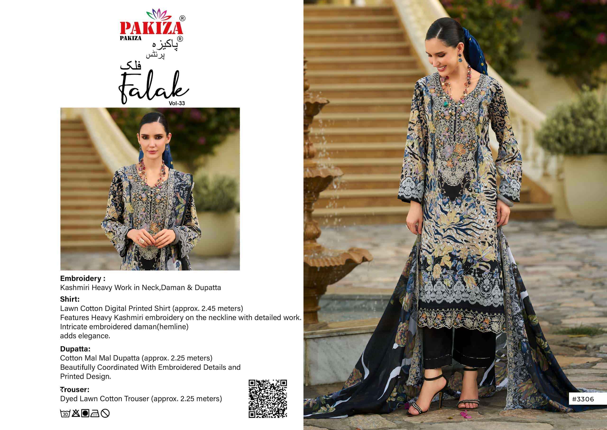 Pakiza Prints Falak Vol 33 Pure Lawn Dress Material 10 Pcs Catalogue