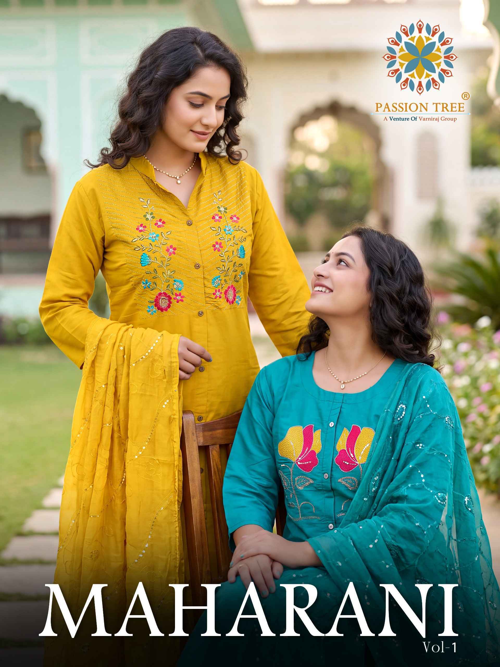 Passion Tree Maharani Vol 1 Roman Silk Kurti Combo 8 Pcs Set 