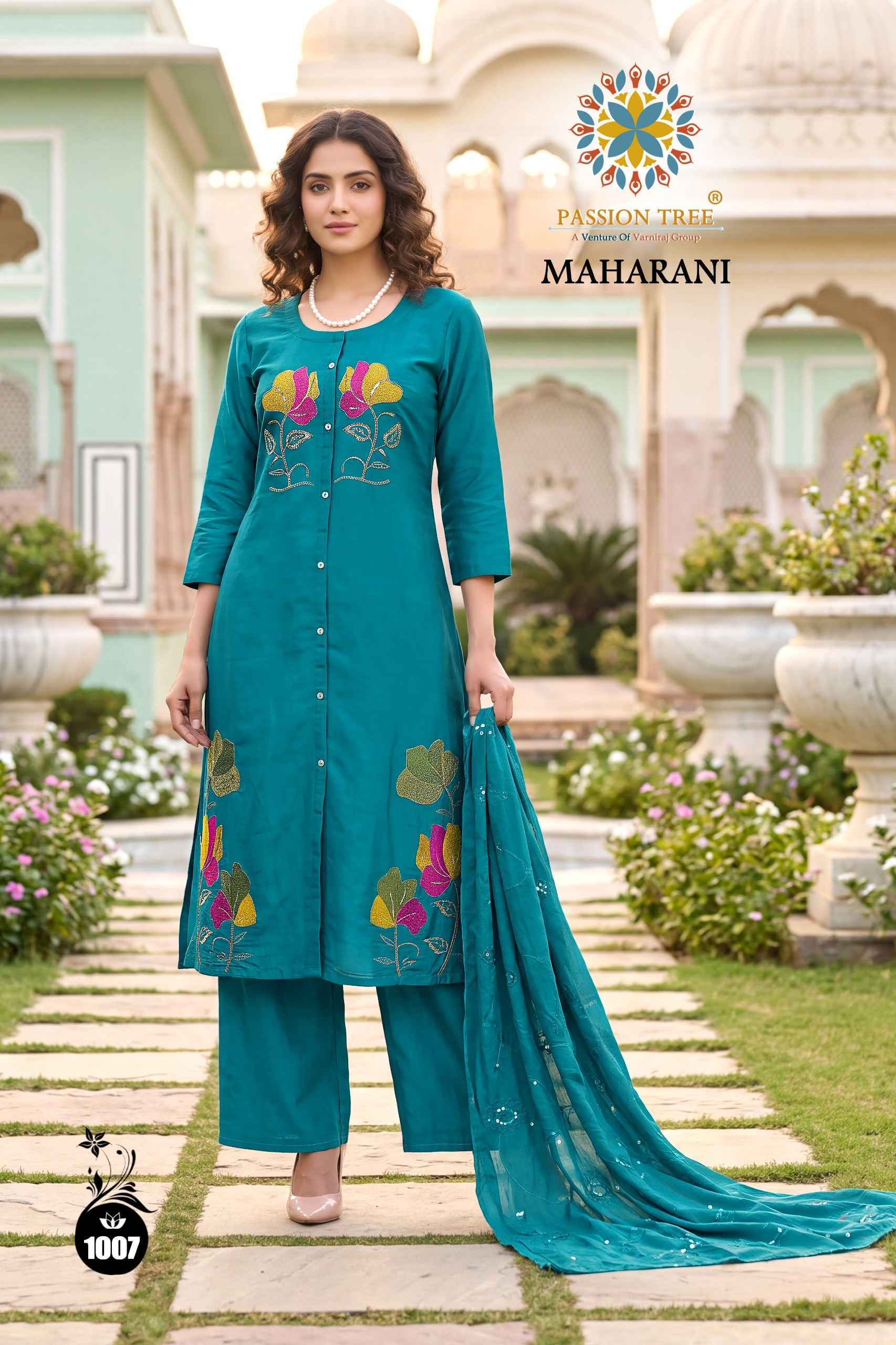 Passion Tree Maharani Vol 1 Roman Silk Kurti Combo 8 Pcs Set 