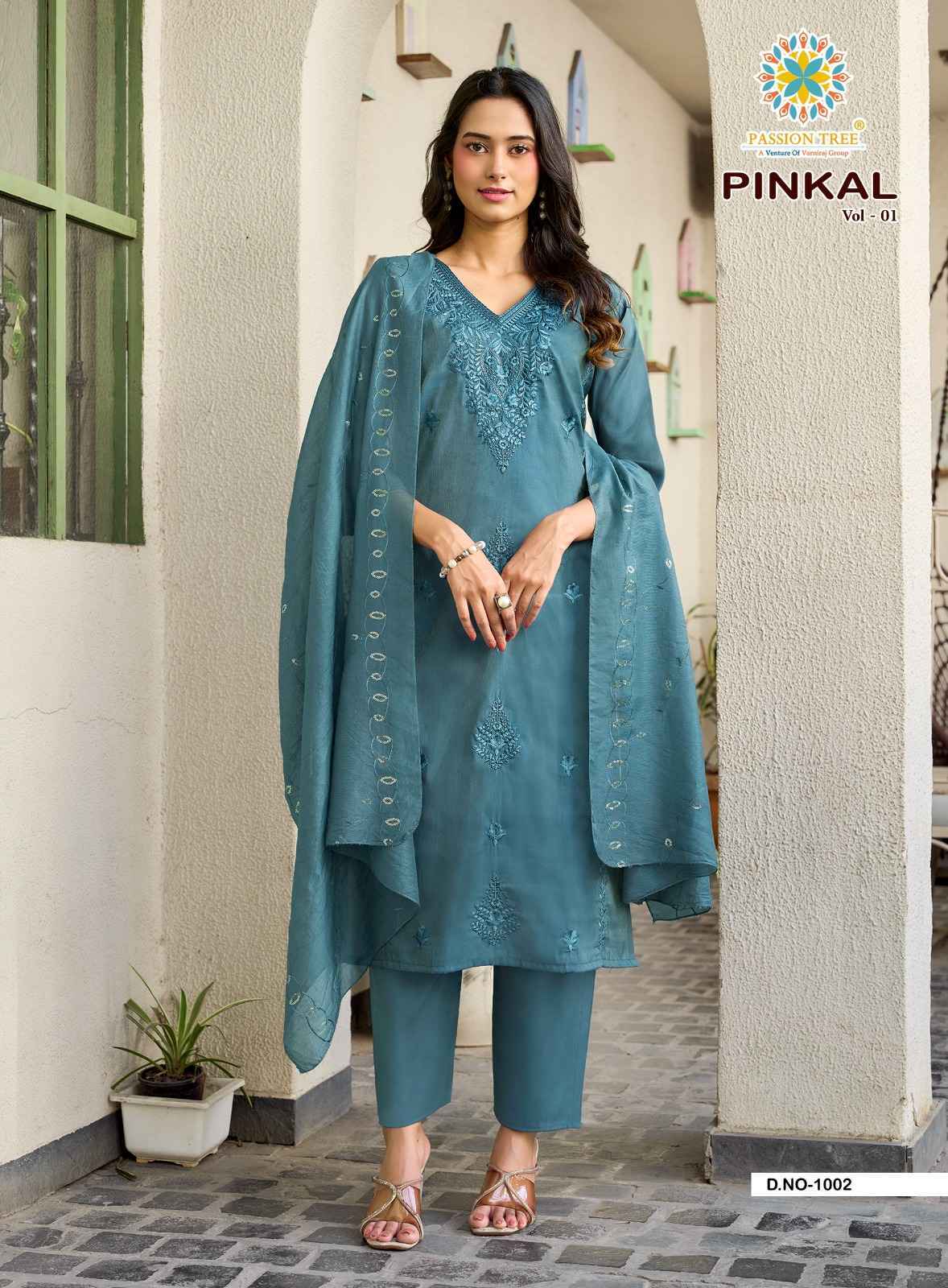 Passion Tree Pinkal Vol 1 Roman Shimmer Kurti 6 pcs Catalog