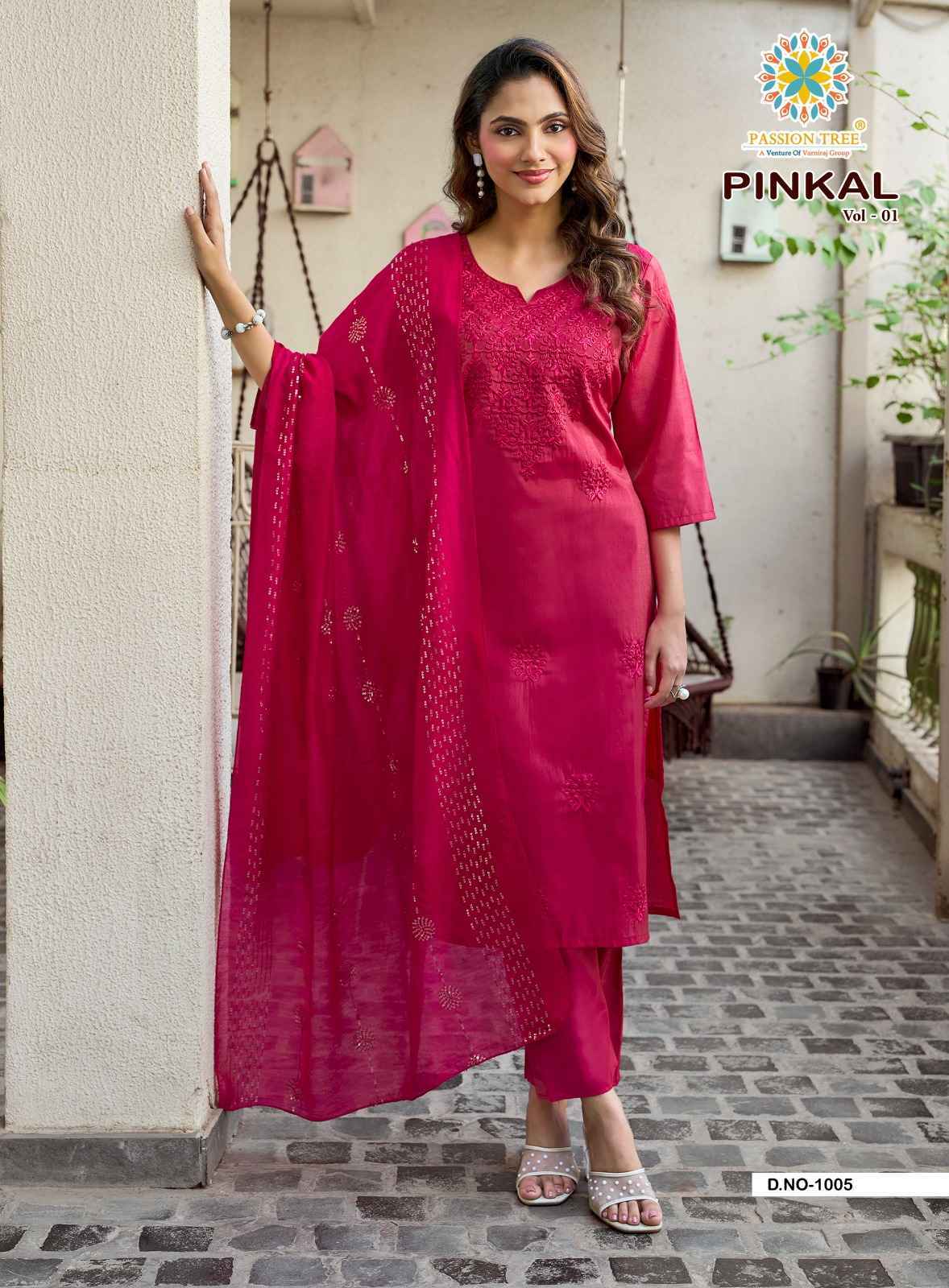 Passion Tree Pinkal Vol 1 Roman Shimmer Kurti 6 pcs Catalog