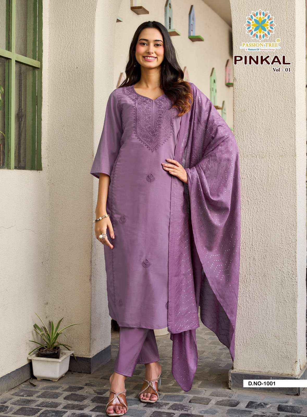 PASSION TREE PINKAL VOL 1 SILK READYMADE SUITS 6 PCS SET
