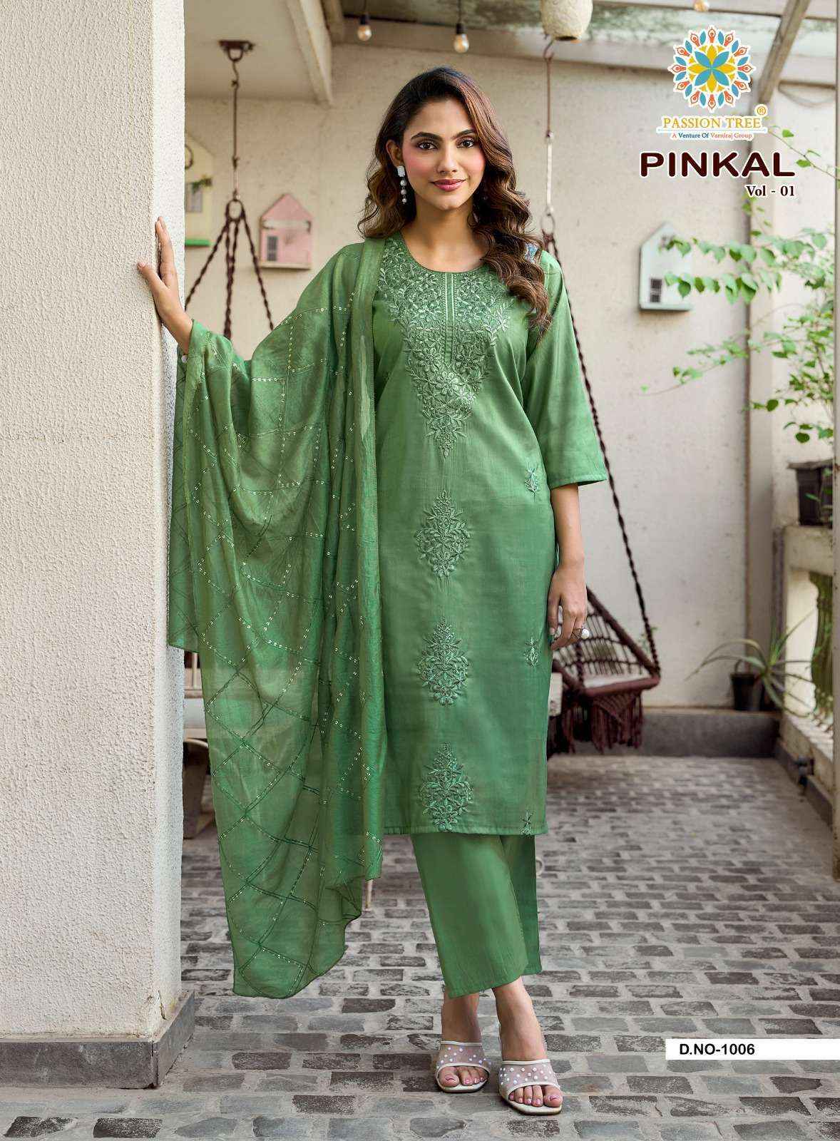 PASSION TREE PINKAL VOL 1 SILK READYMADE SUITS 6 PCS SET
