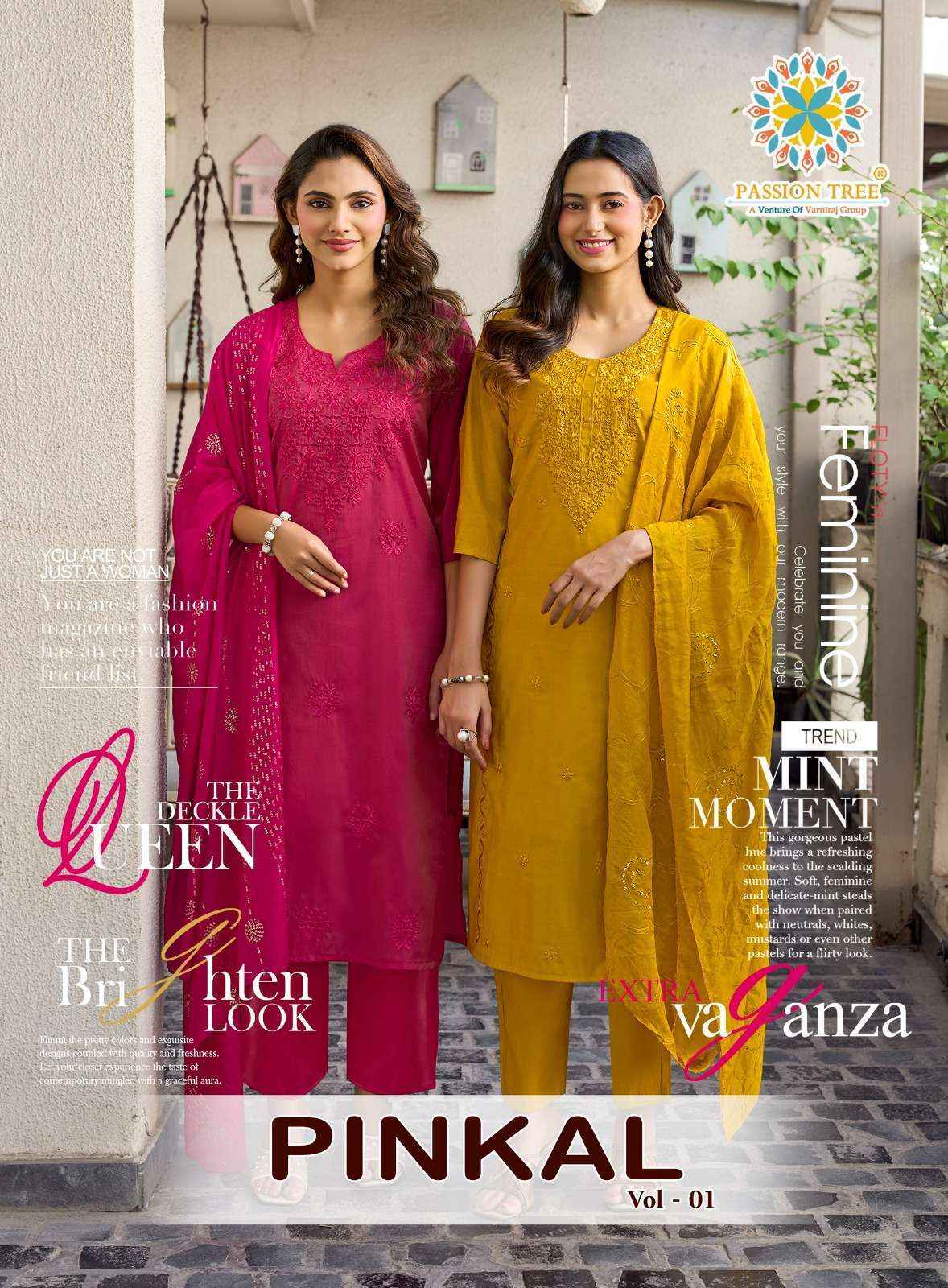 PASSION TREE PINKAL VOL 1 SILK READYMADE SUITS 6 PCS SET